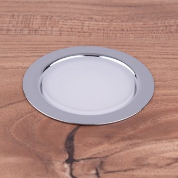 kalb LED Unterbauleuchte LED Einbauspot Unterbauspot für Möbel, Metall-chrom mit ABS, 2W, neutralweiss