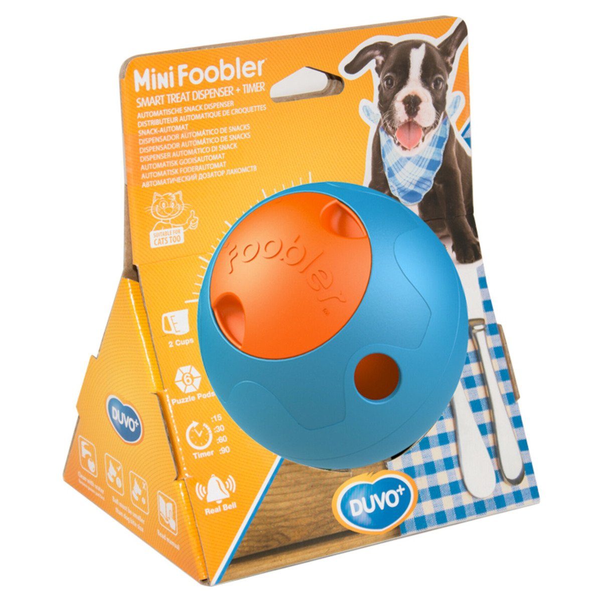 DUVO+ Tier-Intelligenzspielzeug Foobler Futterball mini blau/orange