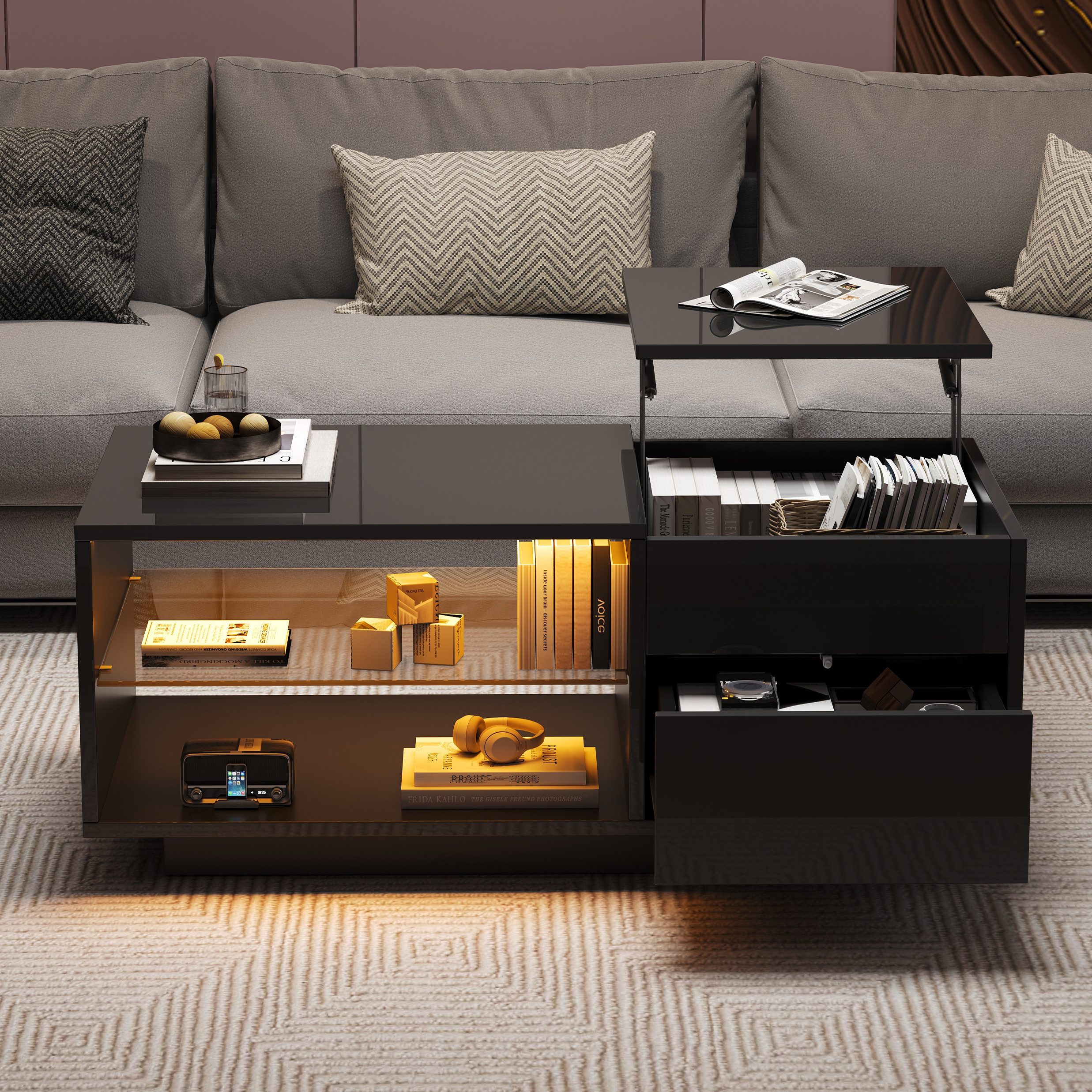 STILVORA Couchtisch Sofatisch Höhenverstellbar,Kaffeetisch Beistelltisch mi günstig online kaufen