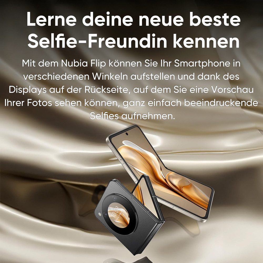 Nubia ZTE nubia flip 5G Handy,12GB + 512GB, faltbares Doppelbildschirm Smartphone (17,5 cm/6.9 Zoll, 256 GB Speicherplatz, 50 MP Kamera)