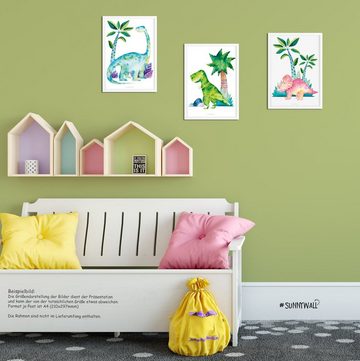 Sunnywall Poster Poster Kinderzimmer Dino Kids (3er Set), Dinosaurier Kids (Set, 3 St), Poster