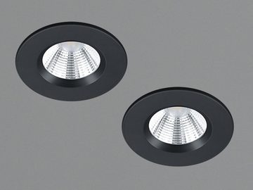 meineWunschleuchte LED Einbaustrahler, Dimmfunktion, LED fest integriert, Warmweiß, 2er Set Bad-lampe Decke Decken-einbau-leuchten Lichtspots Außen Ø8,5cm