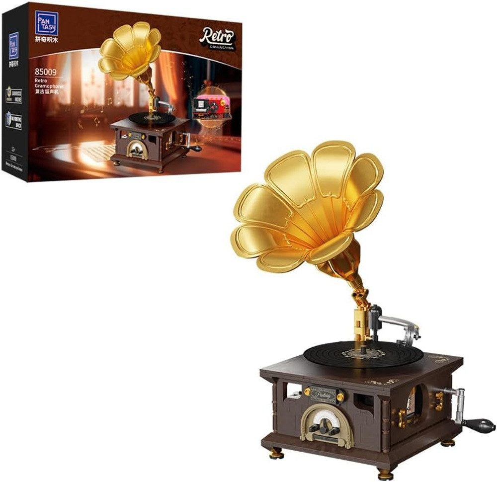 Pantasy Retro Grammophon Klemmbausteine Set Spielbausteine, (646 St)