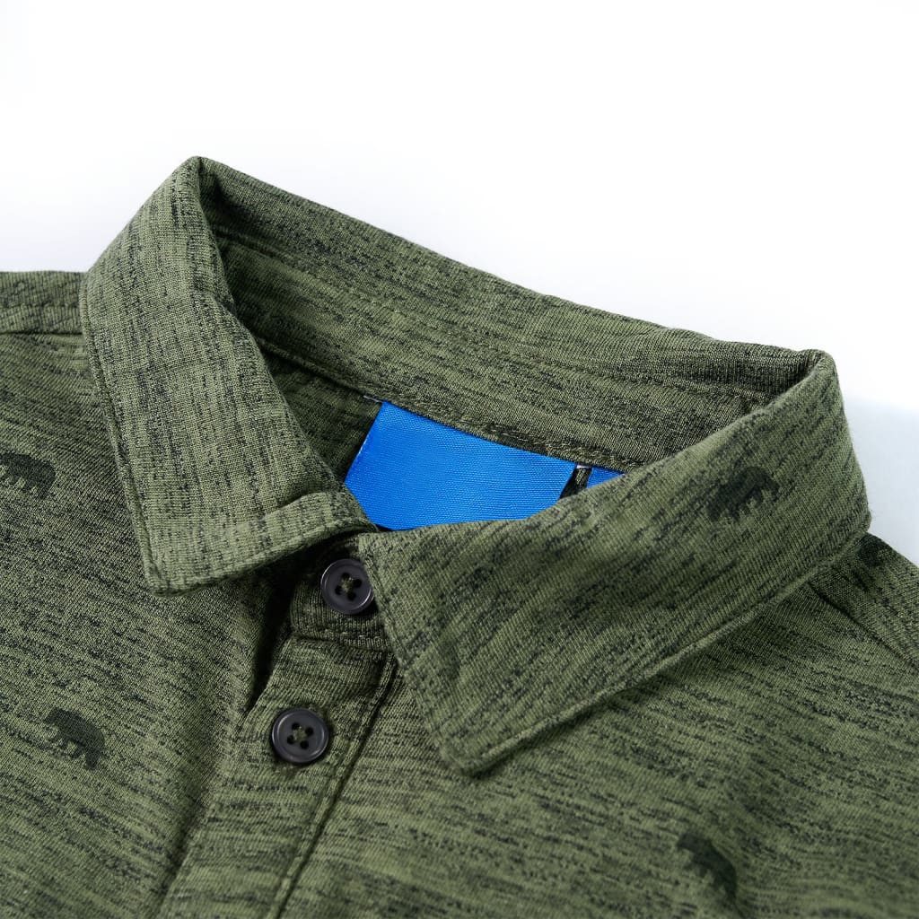 vidaXL Langarmhemd Kinderhemd Khaki Melange 140