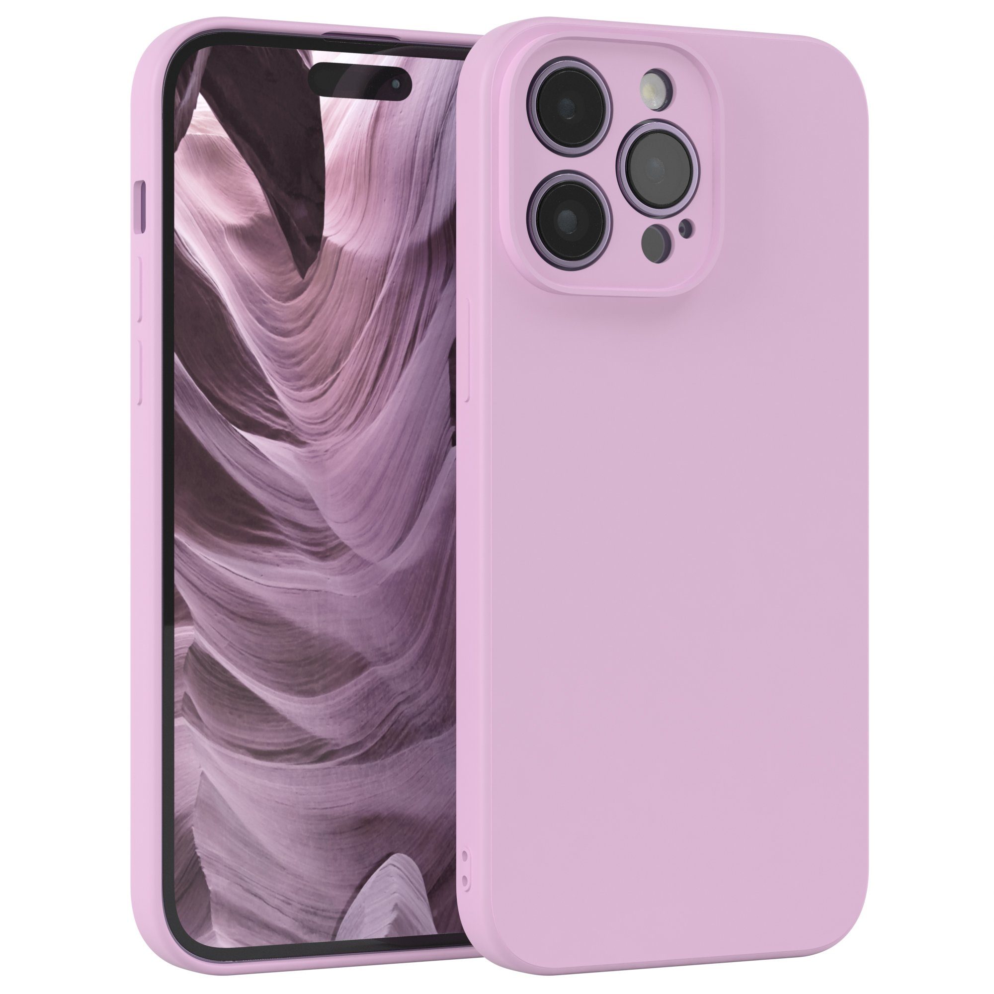 EAZY CASE Handyhülle TPU Hülle für Apple iPhone 14 Pro Max 6,7 Zoll, Hülle mit Kameraschutz handycover Soft Smart Slimcover Lila / Flieder