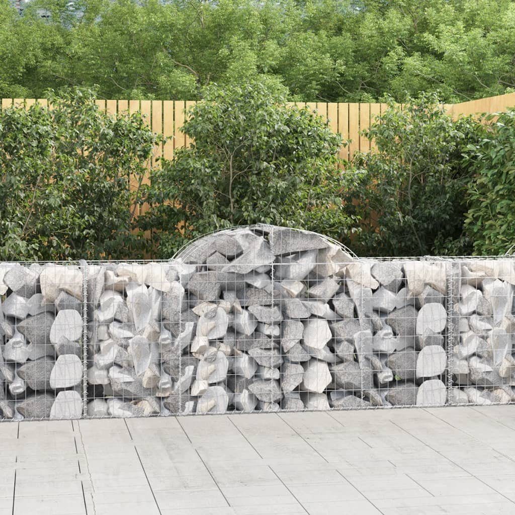 vidaXL Blumentopf Gabionen mit Hochbogen 4 Stk. 200x50x80/100 cm Verzinktes Eisen (4 St)