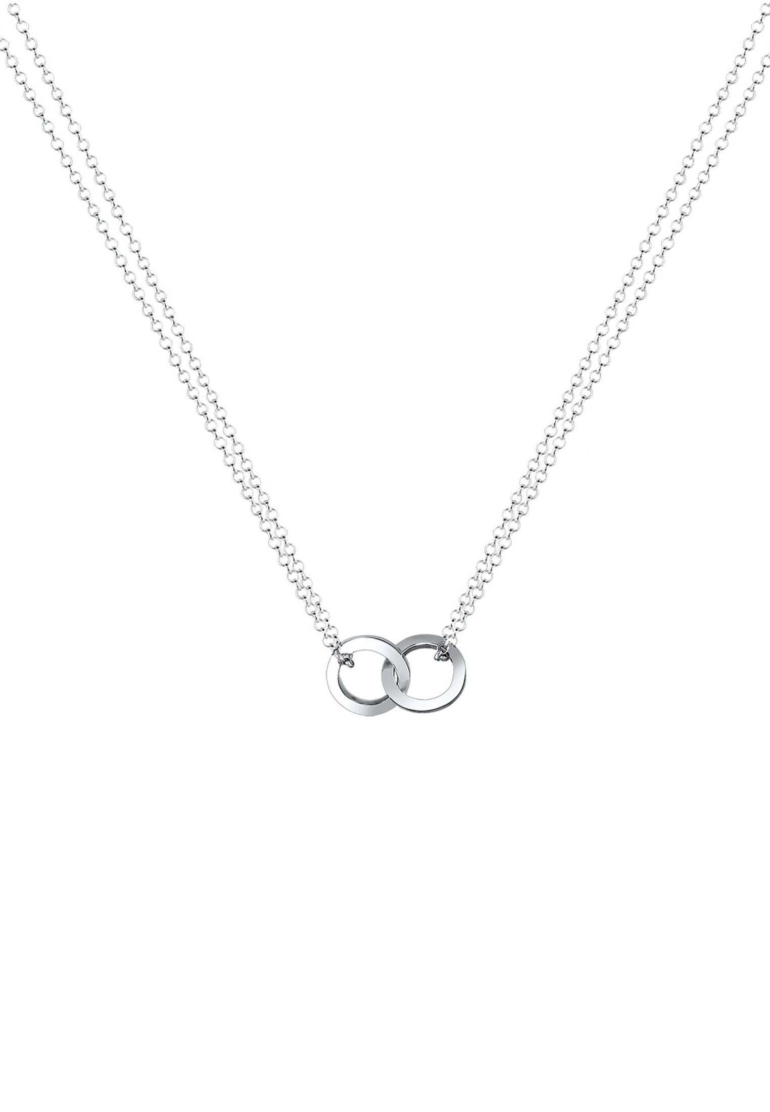 Elli Kette Kreis Silber, Sterling Layer Liebe 925 Kreis Anhänger mit