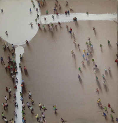 Kayoom Ölbild »Menschengruppe«, 100cm x 100cm