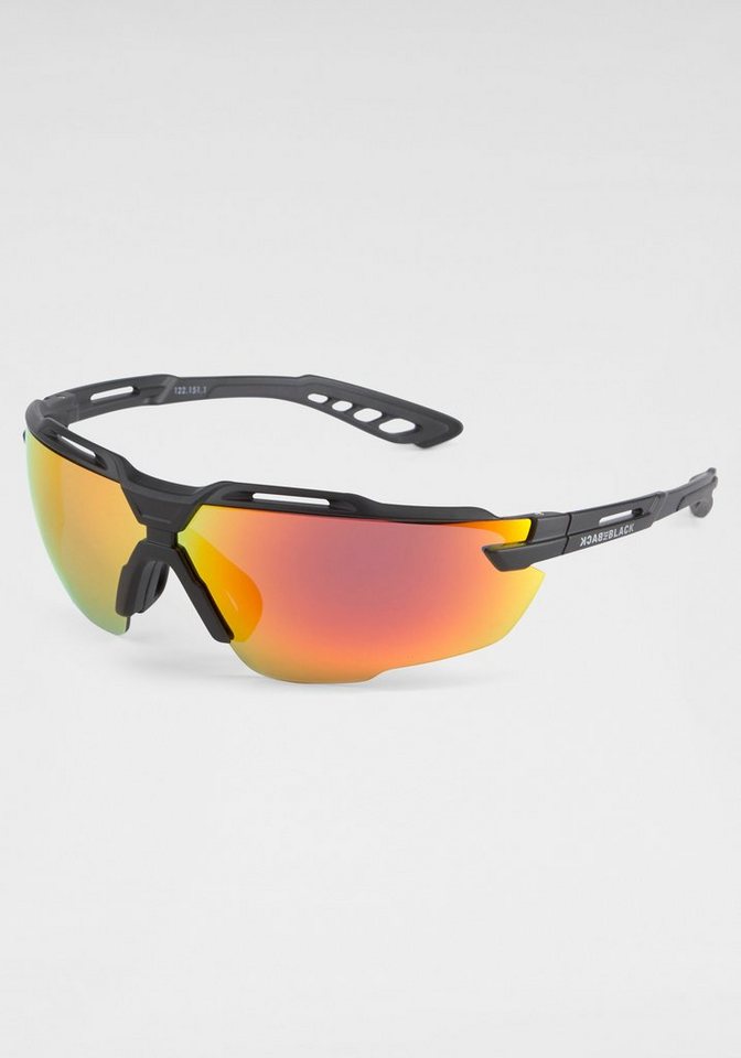 BACK IN BLACK Eyewear Sonnenbrille mit gebogenen Gläsern, Luftschlitze über  den Gläsern