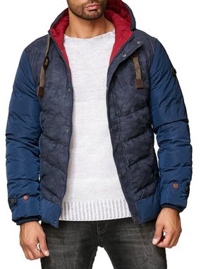 Reslad Winterjacke Herren Jacke Winter-Jacke Camouflage-Look mit Kapuze Männer-Jacke mit warme gesteppte Jacke mit Kapuze