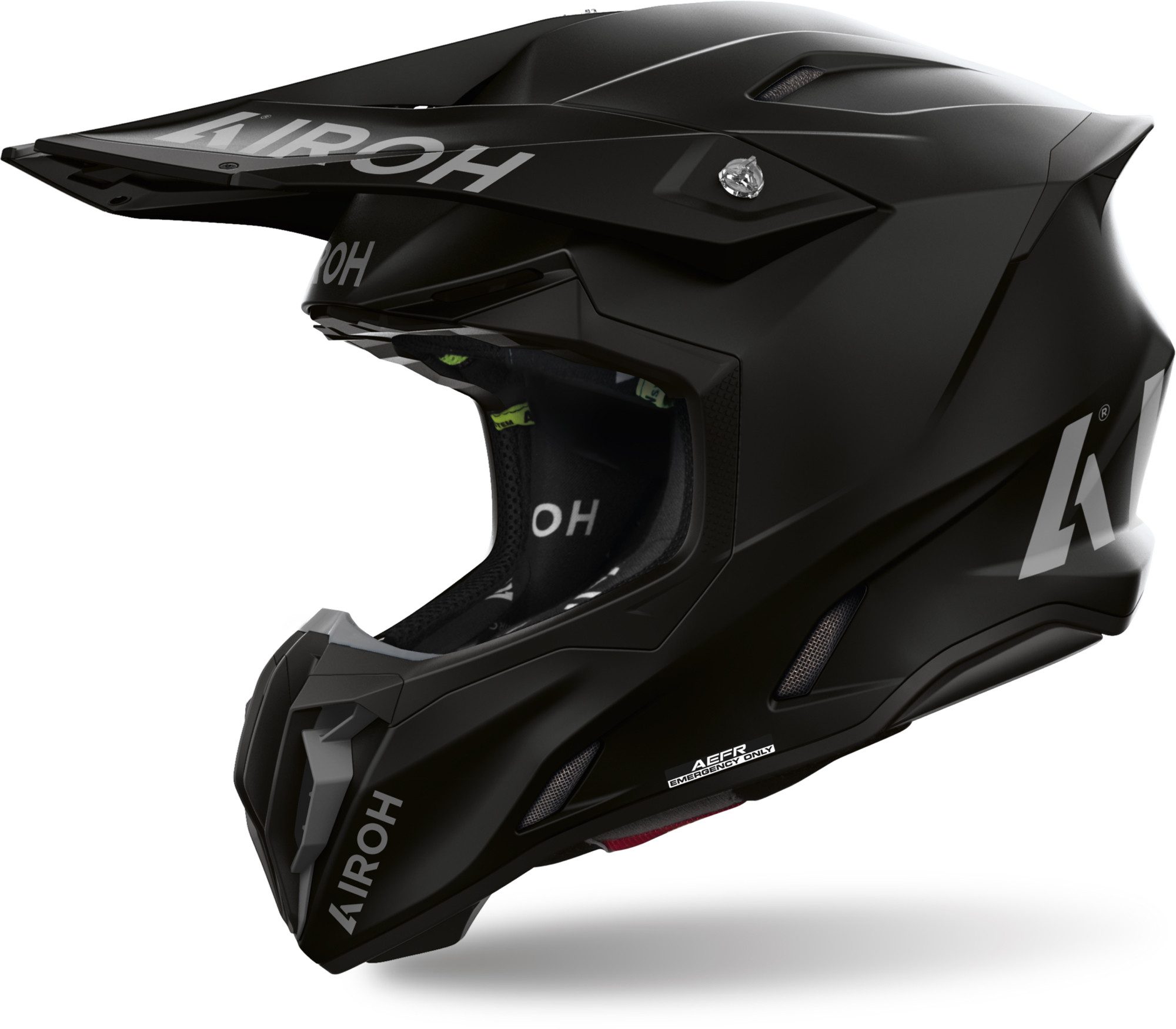 Airoh Motocrosshelm Twist 3 Solid Motocross Helm, vorbereitet für Kommunikationssystem,Notfallsystem-Polsterung (EQ