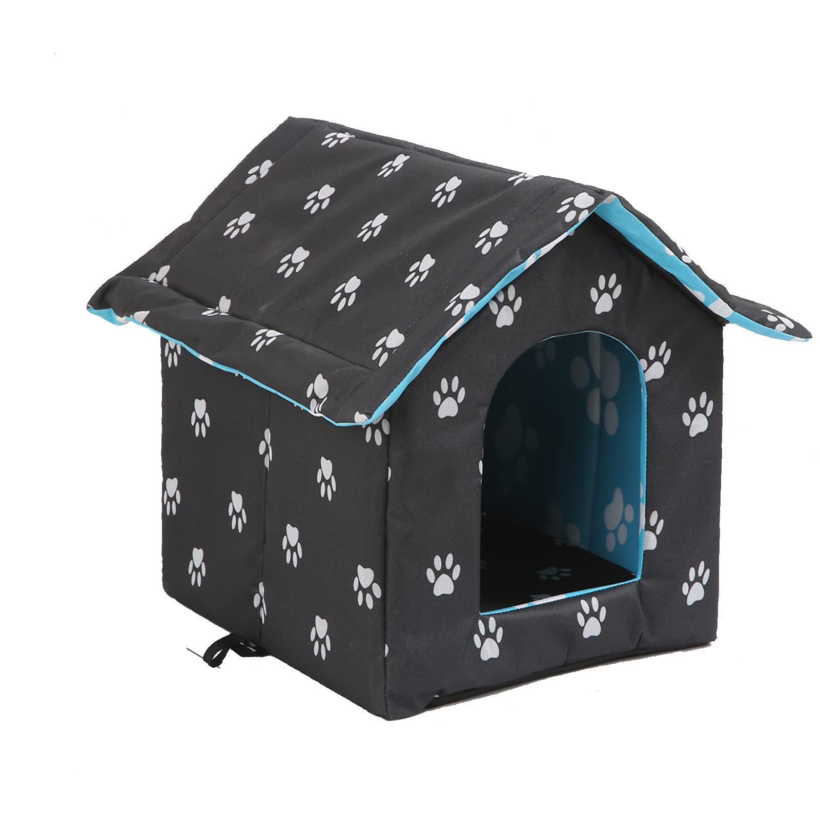 Ledander Tierhaus Katzenhaus Für Draußen Winterfest Wasserdicht Tierbett Hundehaus, Waschbar Hundehaus Katzenhaus mit herausnehmbarer