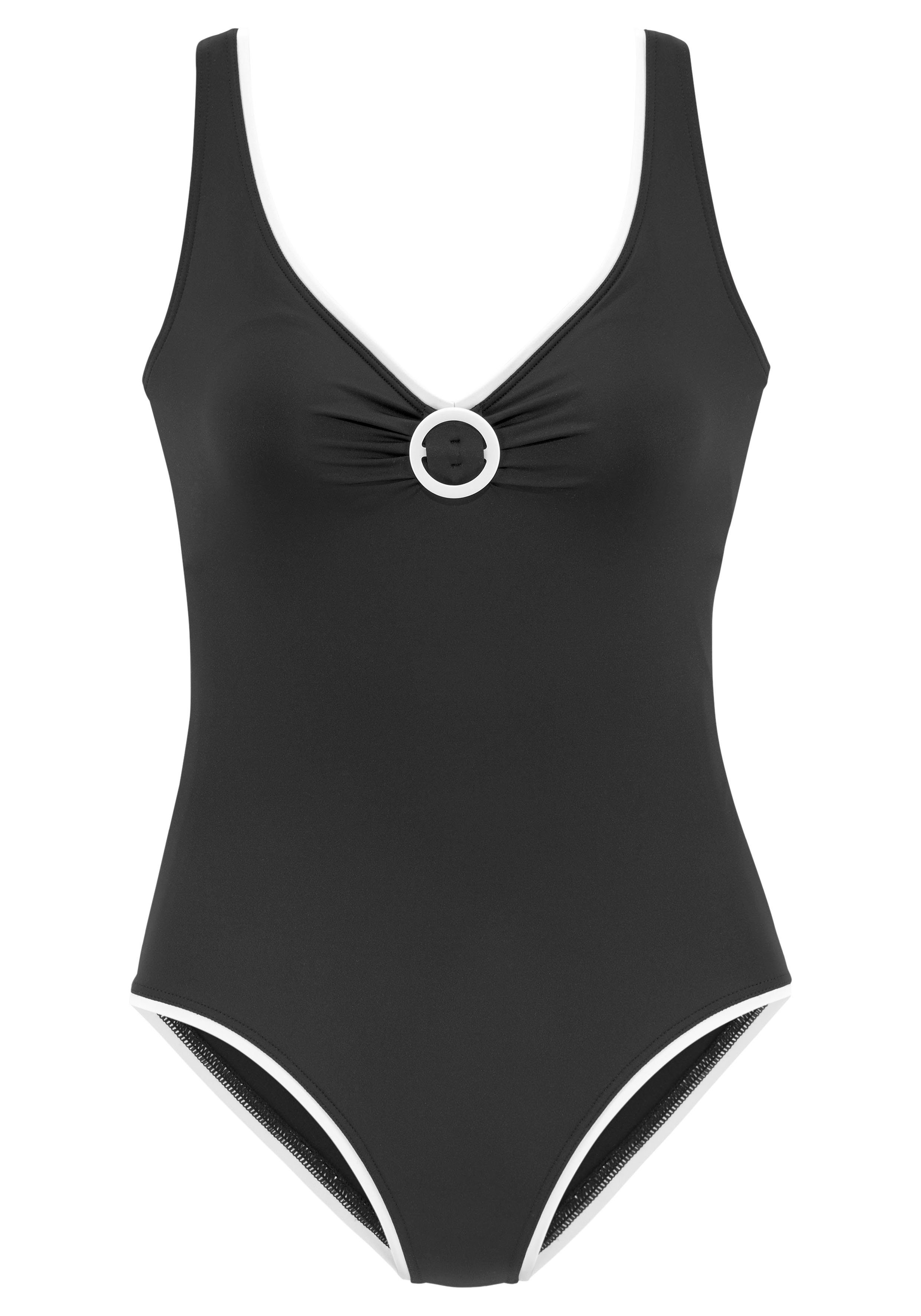 Vivance Badeanzug Lorena mit Detail vorne und kontrastfarbenem Piping günstig online kaufen