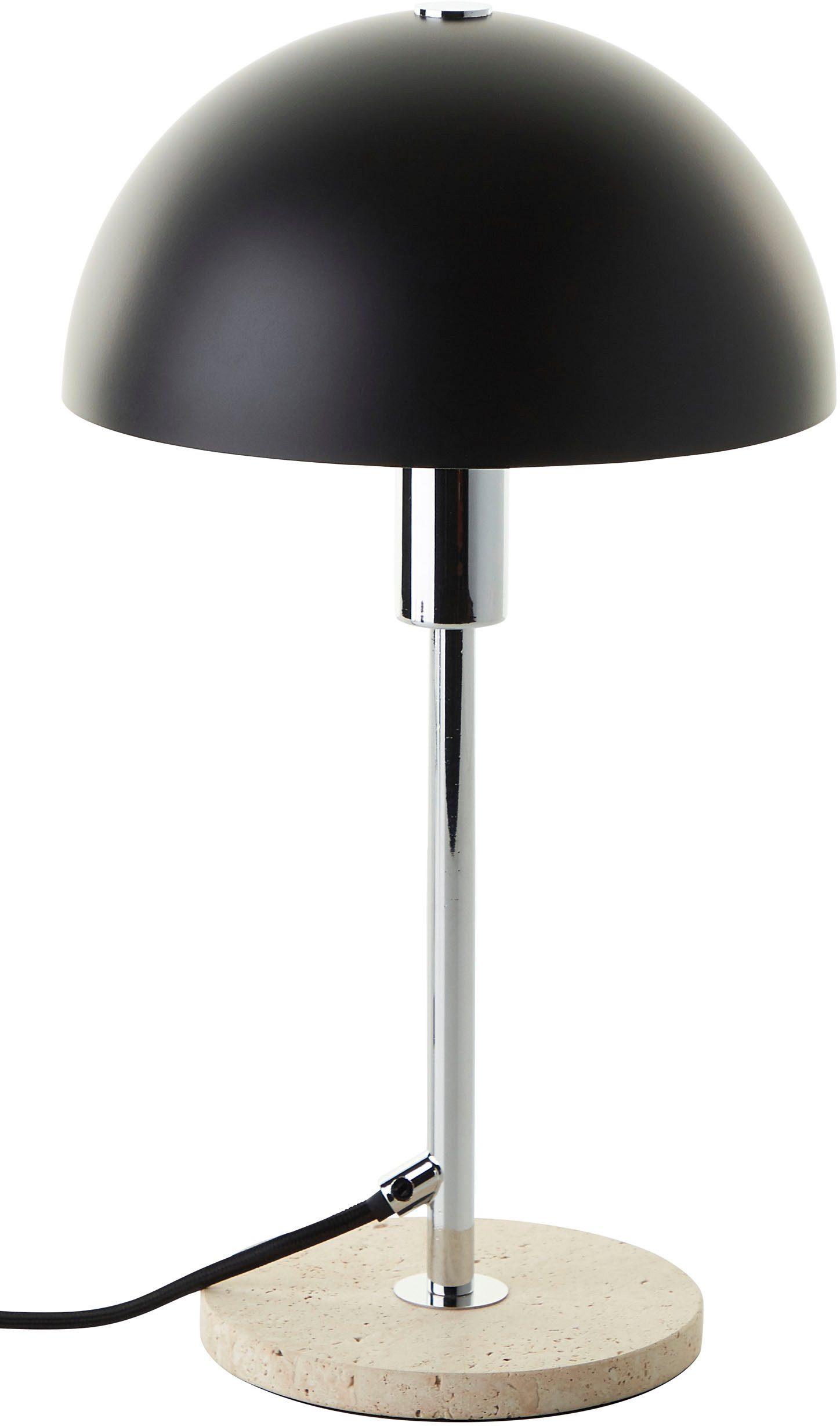 LeGer Home by Lena Gercke Tischleuchte Linnea Pilz Lampe - Travertin Steinfuß, ohne Leuchtmittel, Pilzleuchte, Tischlampe, Höhe 35,5 cm, Naturstein, Pilzlampe