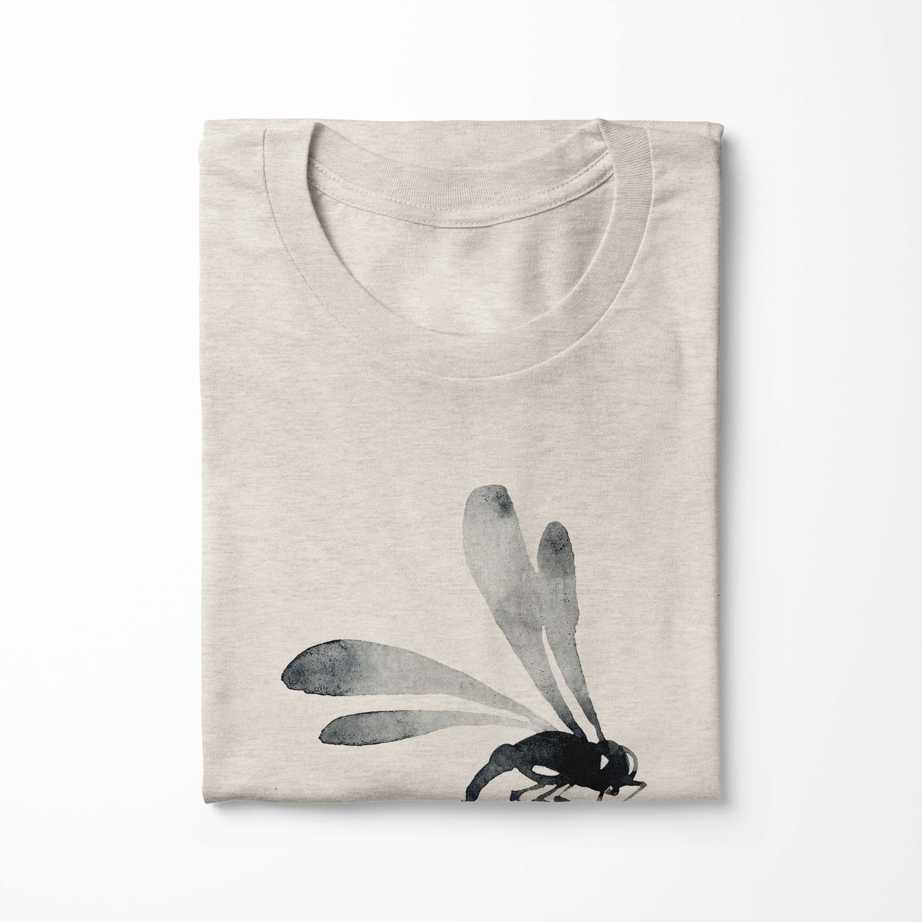 Sinus Art T-Shirt Herren Shirt Organic T-Shirt Libelle Motiv Aquarell Bio-Baumwolle 100% Ökomode Farbe (1-tlg) Nachhaltig