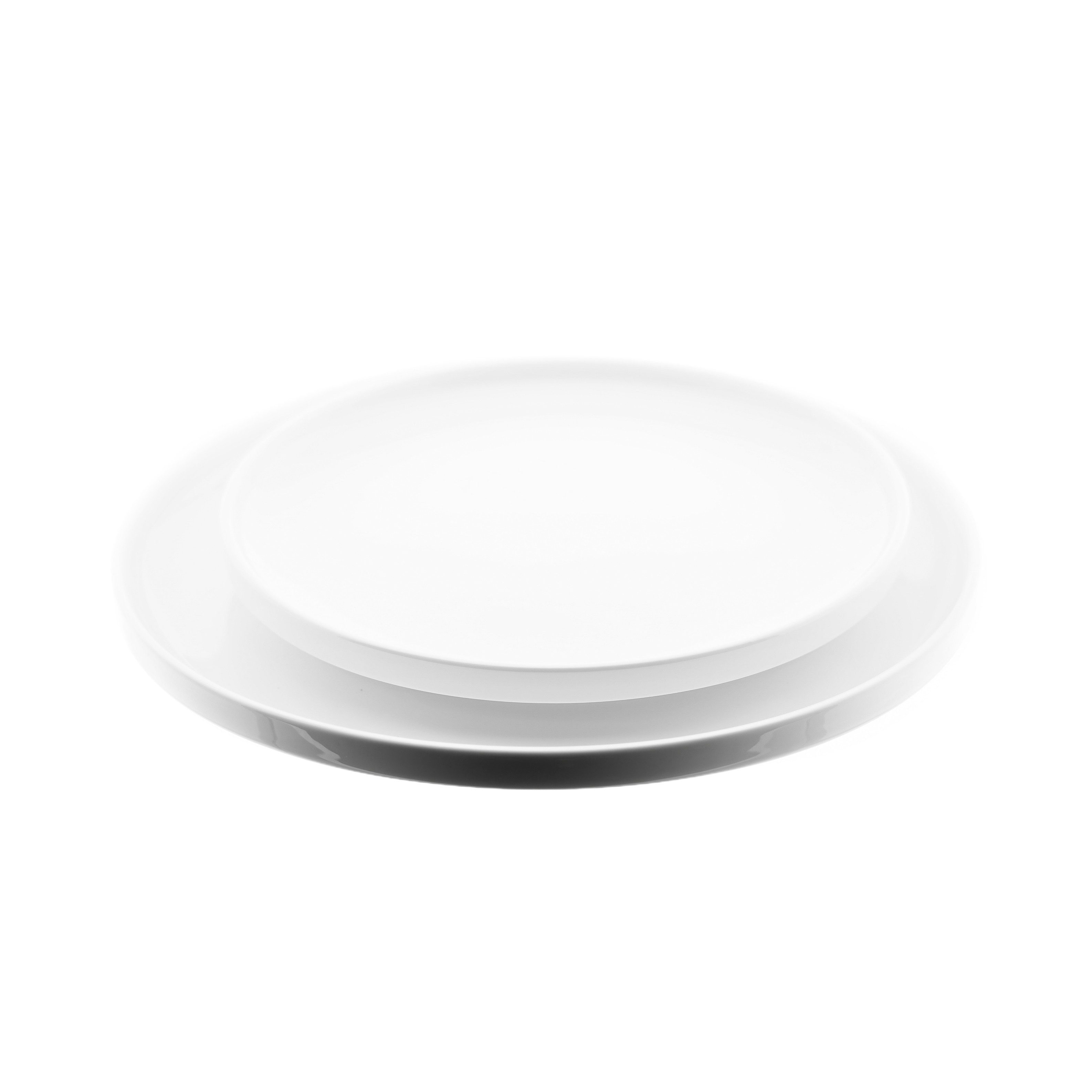 Teller 2 Teiliger Servierteller-Set aus Porzellan Weiß Runder Form 26 cm