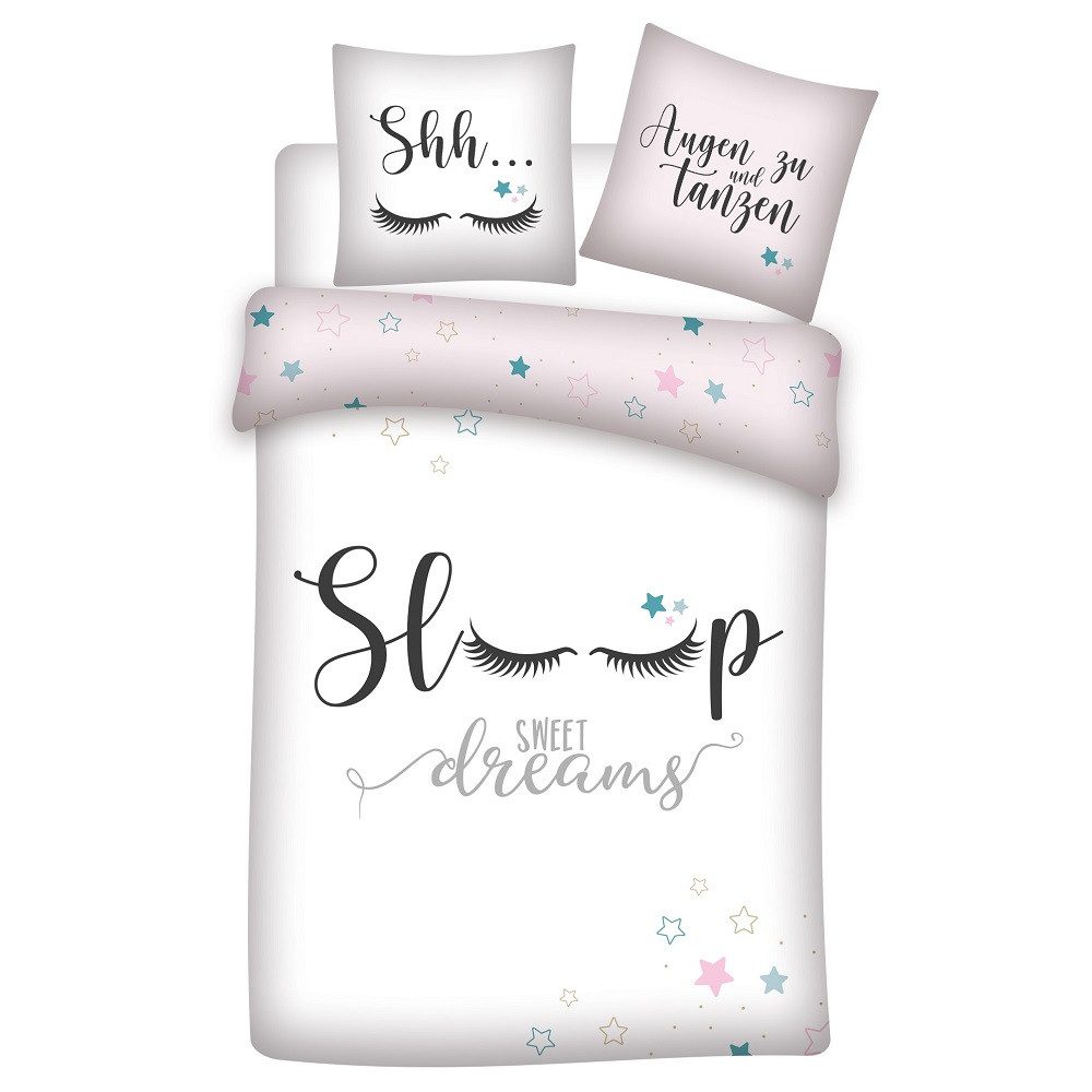 Familando Kinderbettwäsche "Sleep" Sweet Dreams Rosa günstig online kaufen