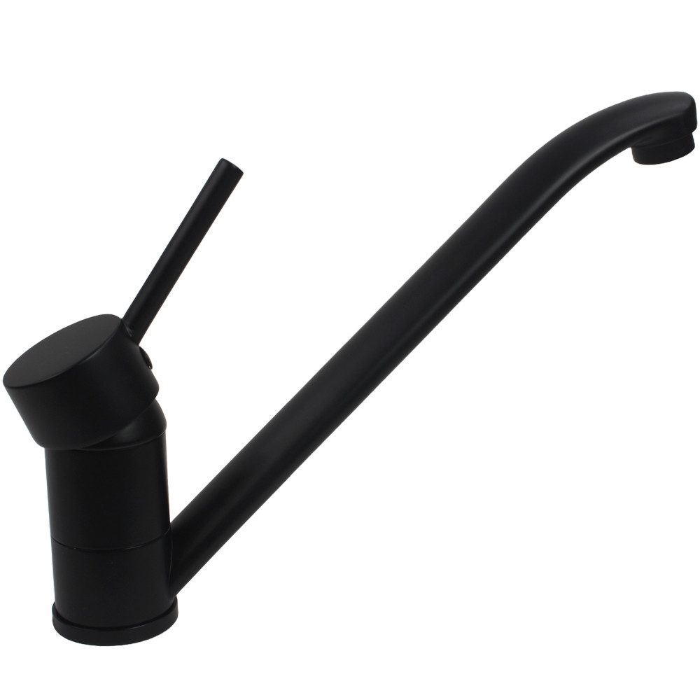 Comet Waschtischarmatur Wasserhahn Einhebelmischer Stilo Wohnmobil schwarz matt Messing 26 cm