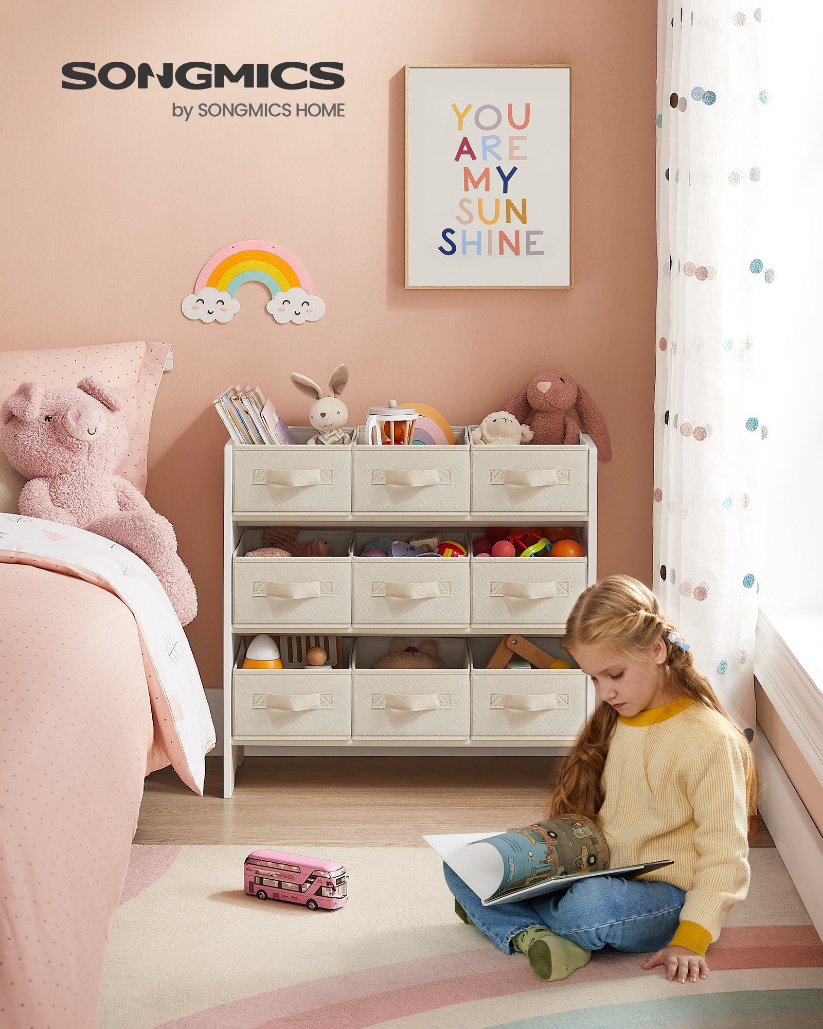 SONGMICS Spielzeugtruhe Kinderregal Bücherregal Kinder, mit günstig online kaufen