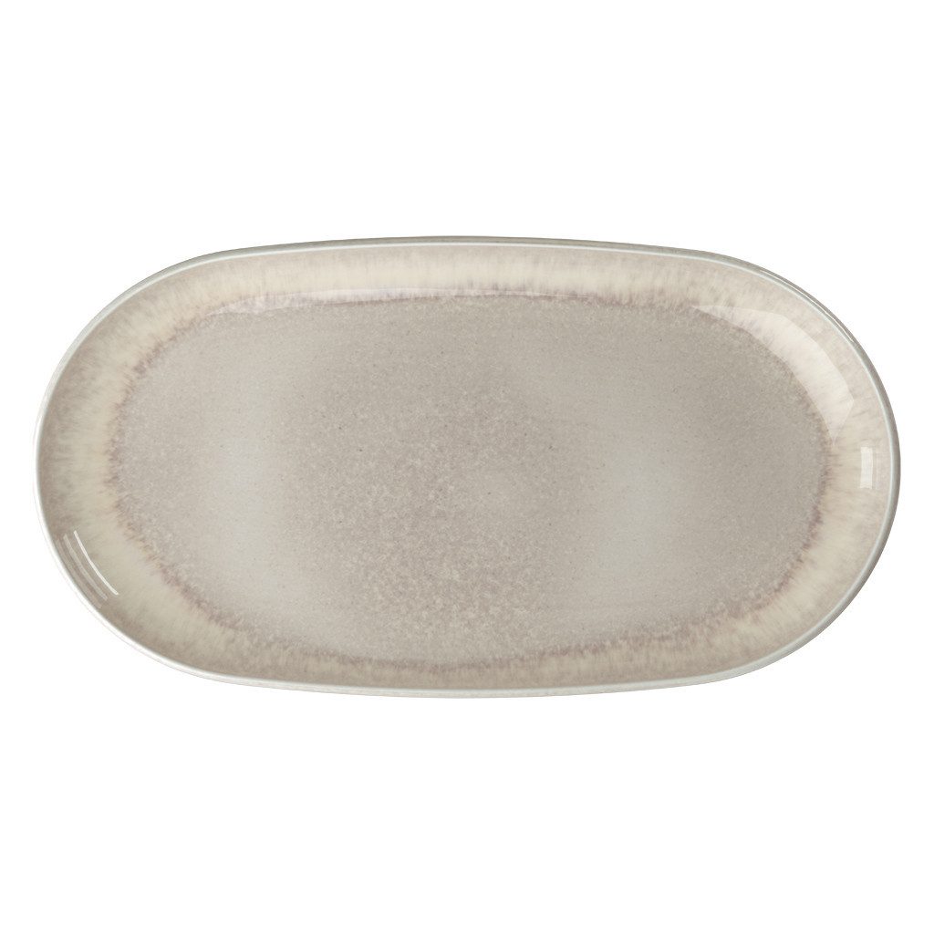 like. by Villeroy & Boch Servierplatte Perlemor Sand Teller oval 34x20x3cm, Porzellan, (1-tlg), Premium Porcelain, mikrow.- & spülm.sicher, Made in Germany