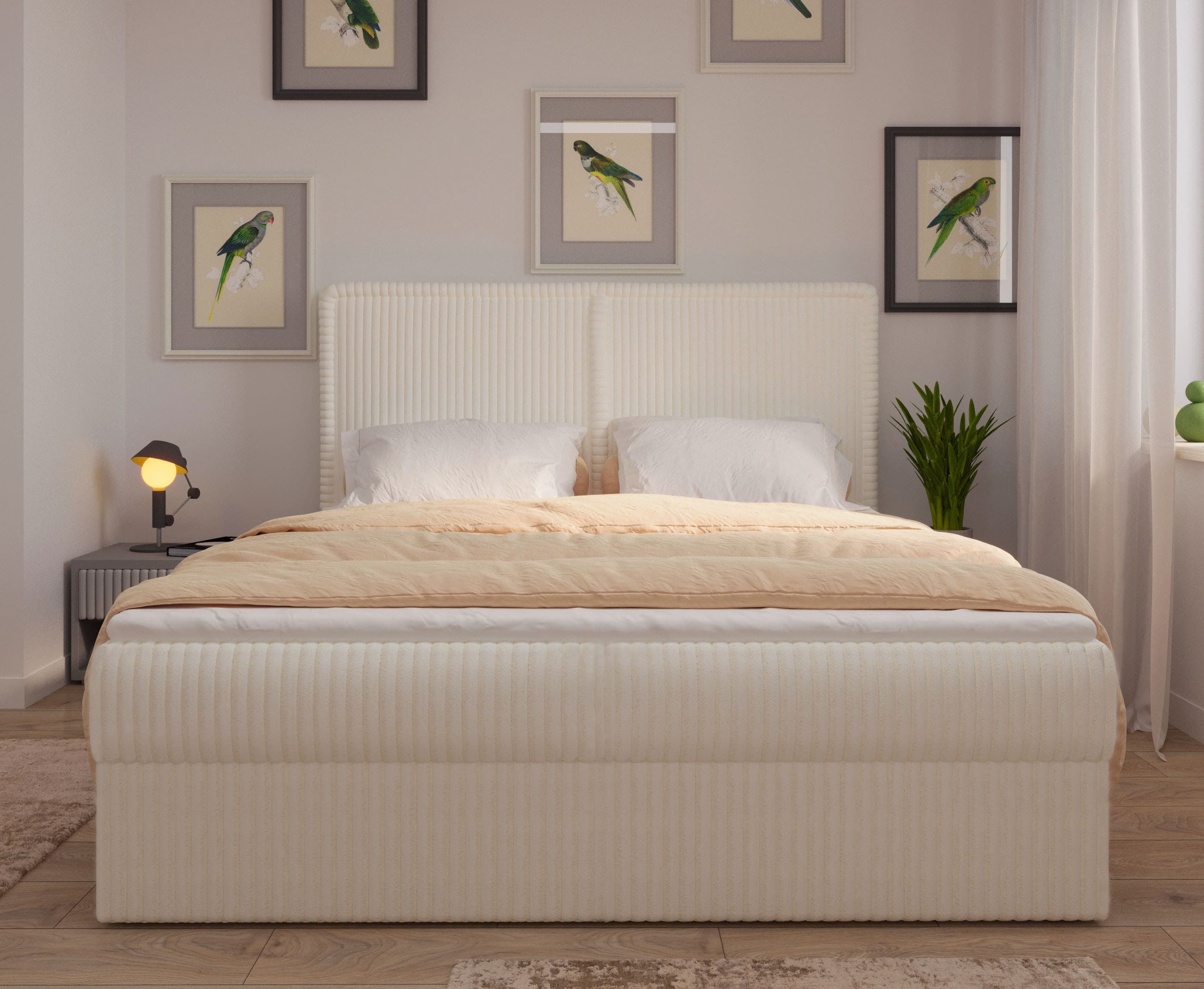 MOEBLO Boxspringbett Bett 04 (Bonell, Topper, Doppelbett gepolstertes Kopft günstig online kaufen