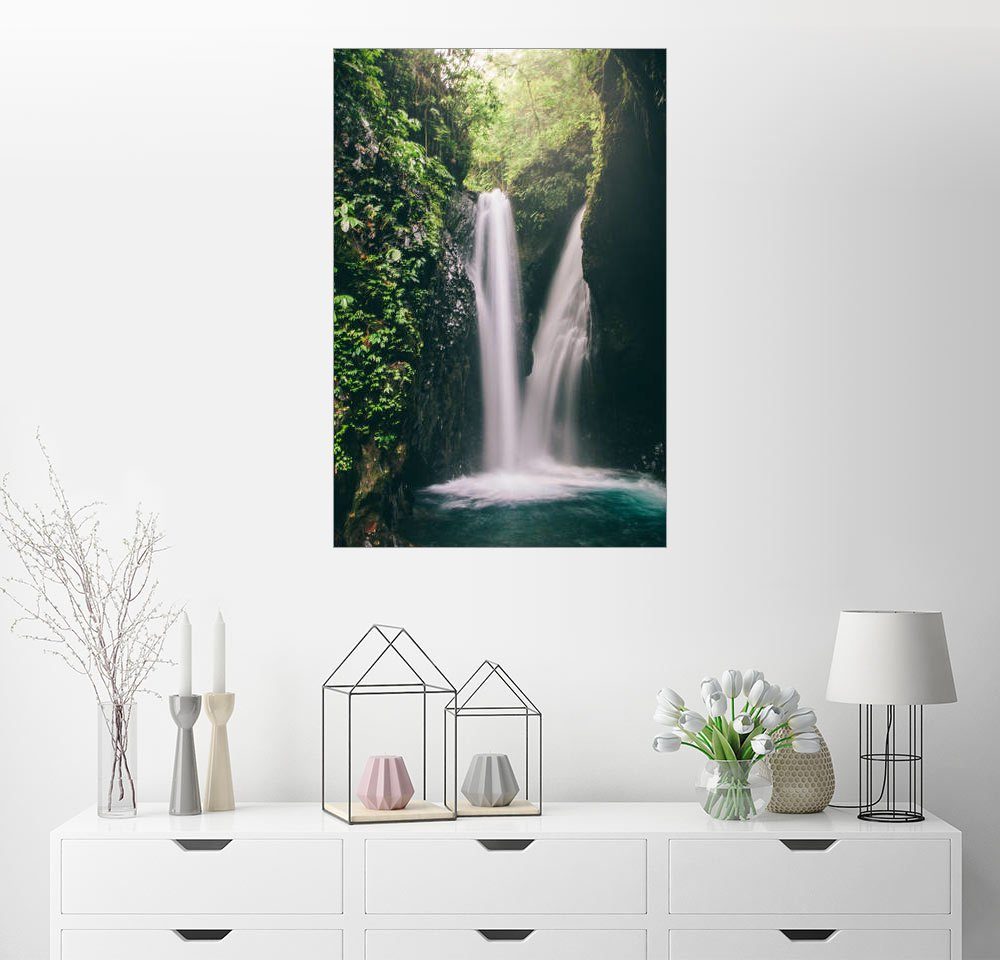 Wandbild aus Plexiglas® Druck auf Acryl 100x70 Landschaften Fluss im Wald