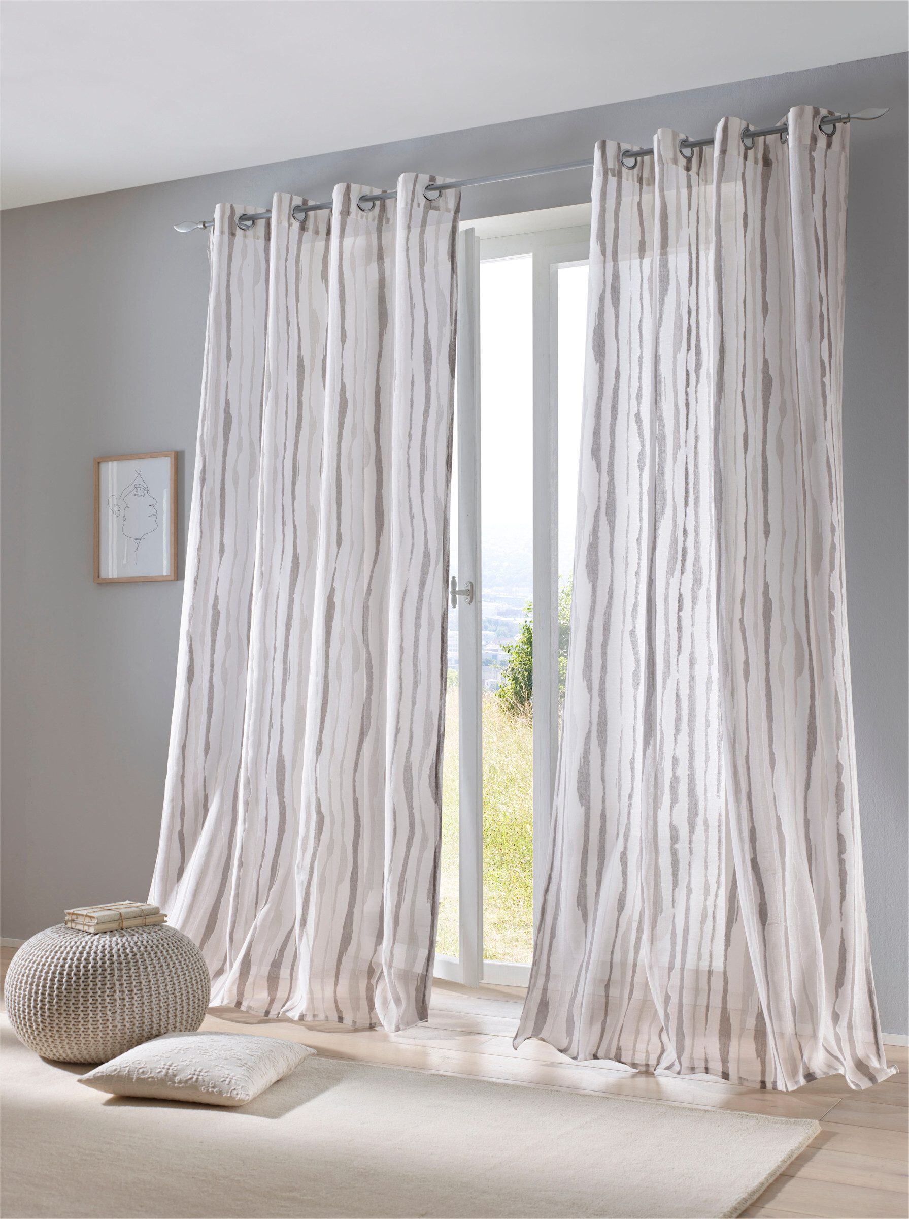 heine Gardine Dekostore (1 St), Ösen, halbtransparent, Fertigstore gerade Form