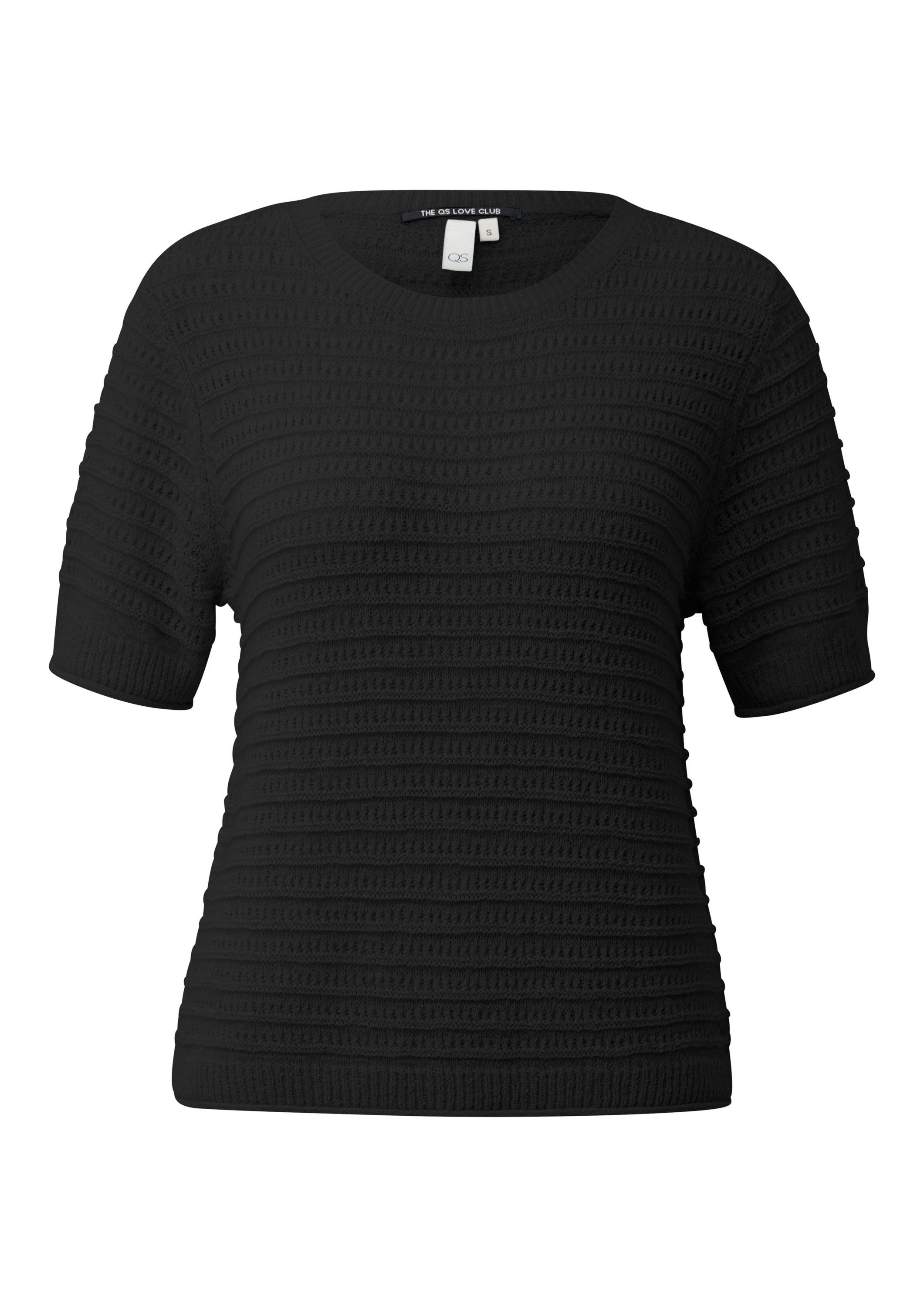 QS Kurzarmpullover Strickpullover Kurzarmpullover