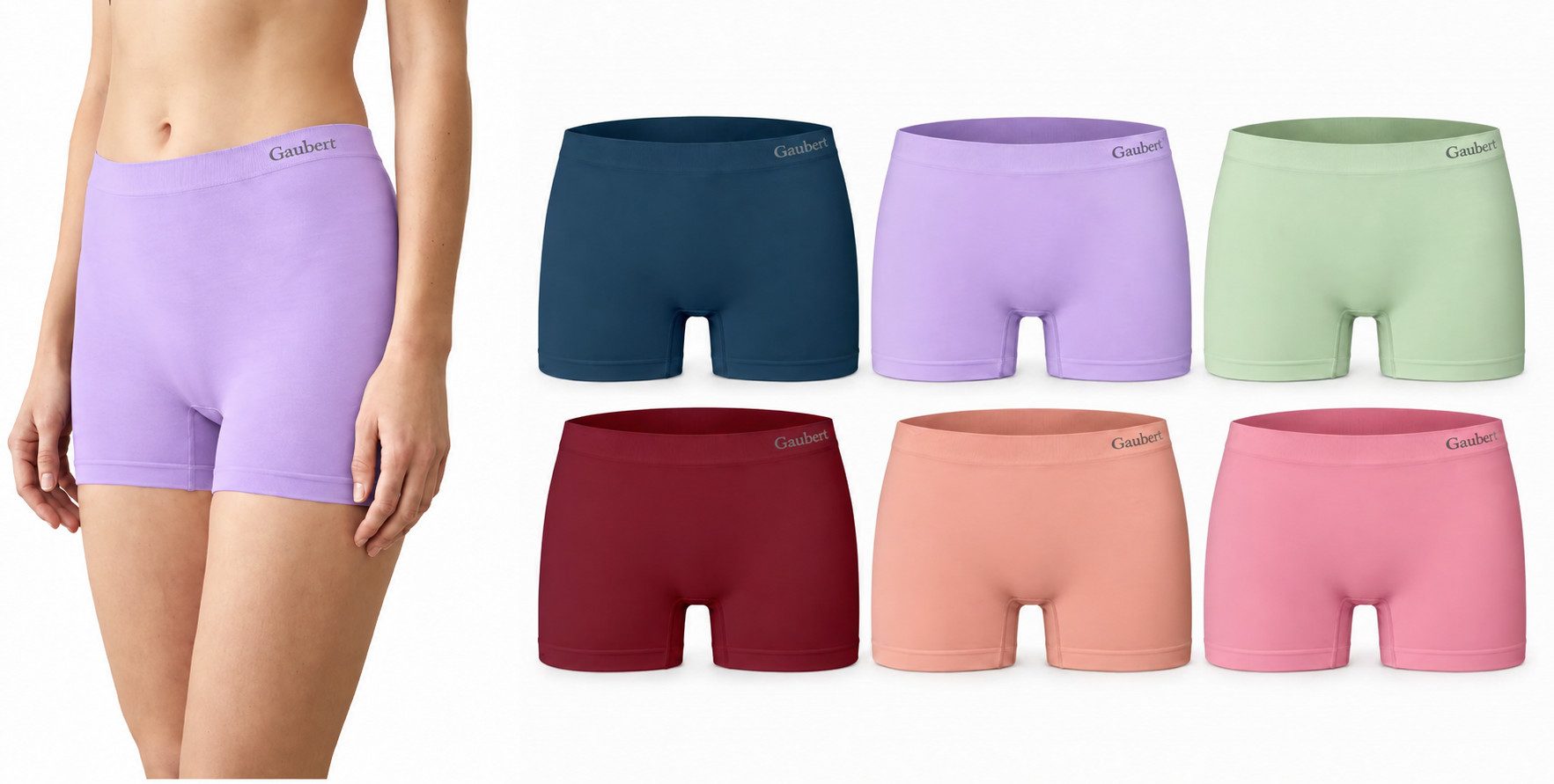 Rungassi Boxershorts 6er Pack Deluxe Damen Boxershort Slips Panty Hot Pants Hipster 3203 (Set bestehend aus 6 Boxershorts)