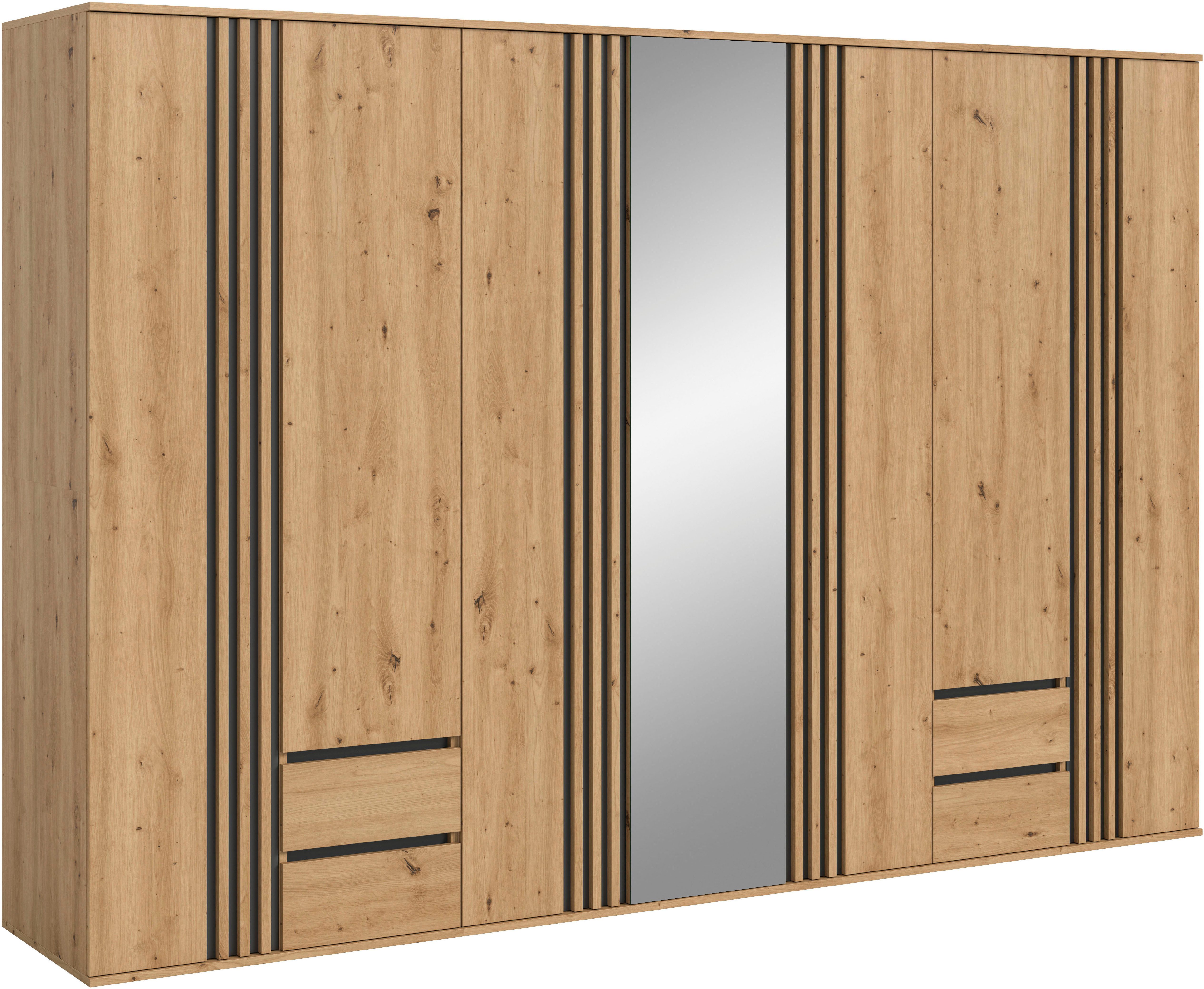Home affaire Schrank-Set ALVA, Breite 240 cm, Paneeloptik, Schlafzimmerschrank, Kleiderschrank, (wähle den beste Schrank Kombination, individuell platzierbar), Kleiderschrank Kombination best. aus: 3 Schränken (2x 80cm & 1x 160cm)