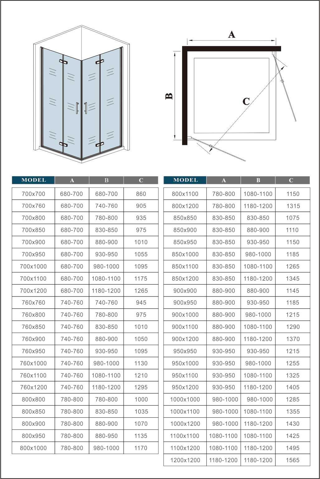 duschspa Eckdusche 6mm Nano Glas Duschkabine Duschtür Falttür Scharniertür günstig online kaufen