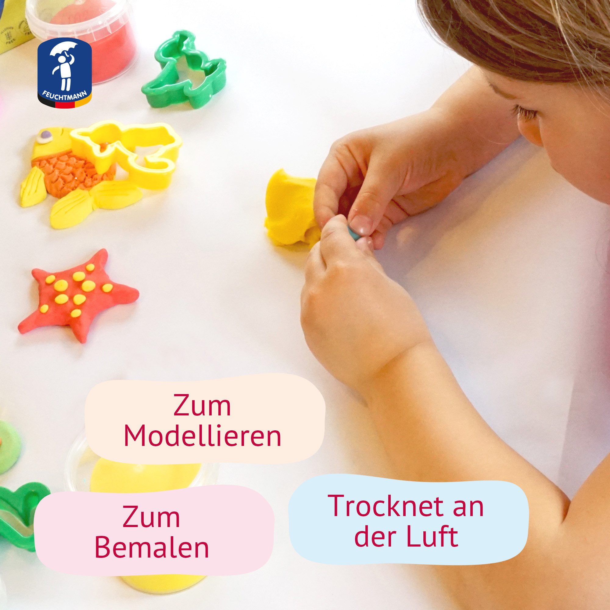 Feuchtmann Knete MEINE LIEBLINGSKNETE Basic (1-tlg), vegane glutenfreie Kinderknete ab 2 Jahren