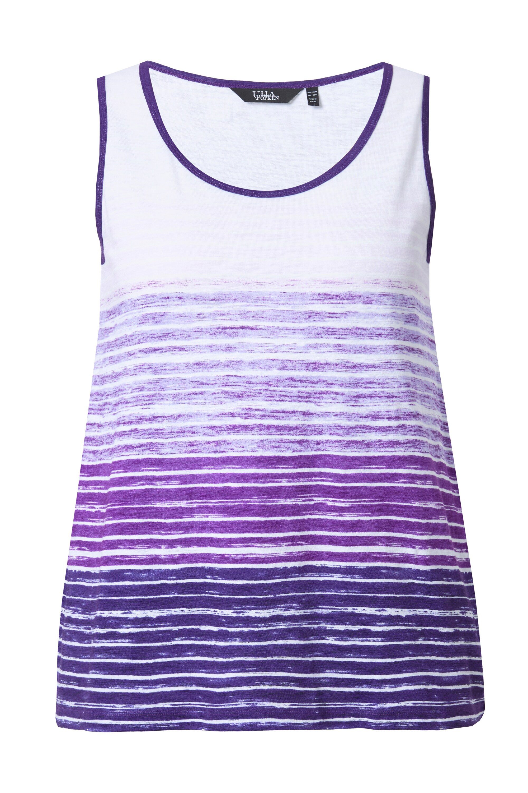 Ulla Popken Longtop Top Streifen-Verlauf A-Linie Rundhals ärmellos günstig online kaufen