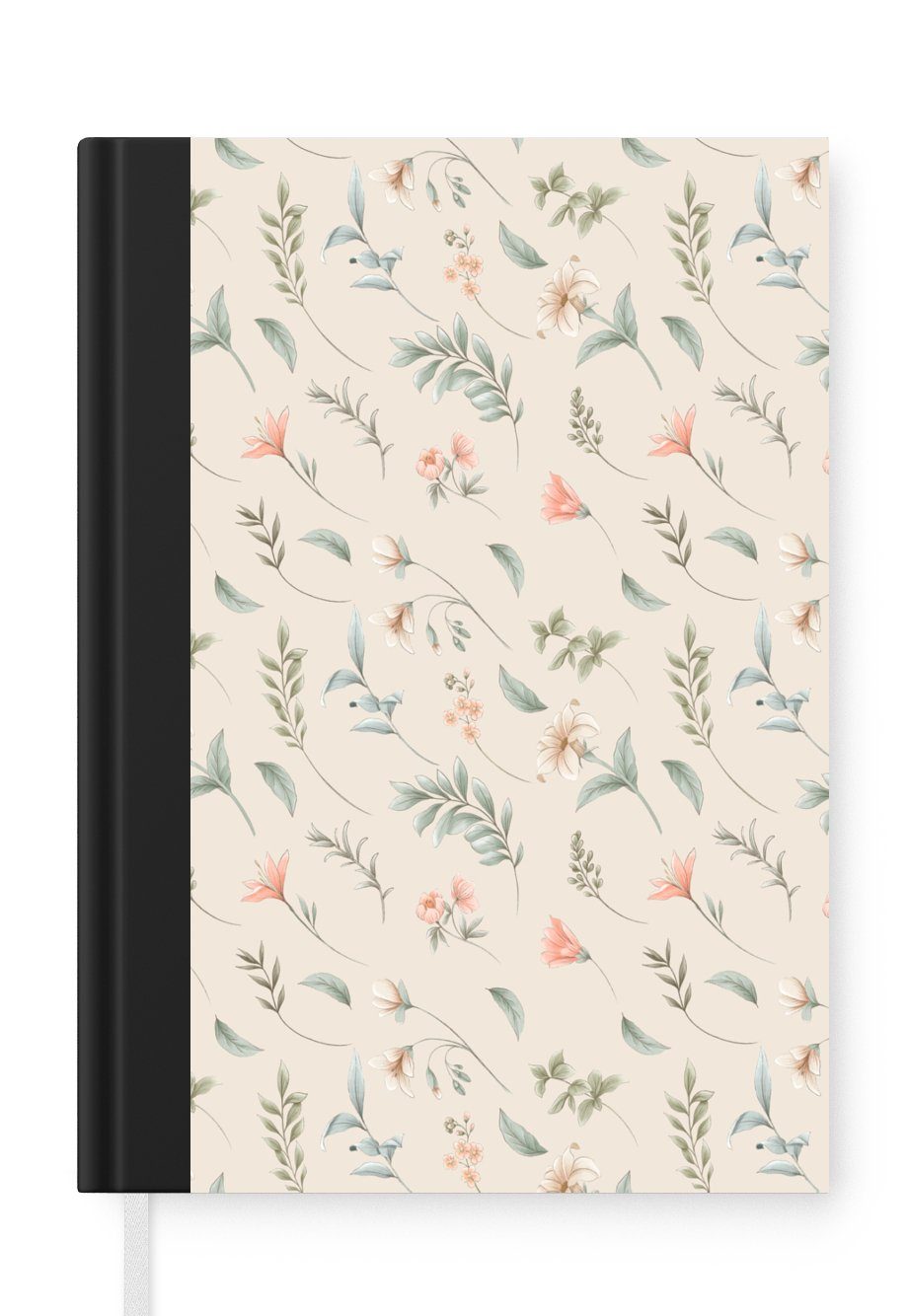 MuchoWow Notizbuch Blumen - Pastell - Pflanzen, Journal, Merkzettel, Tagebuch, Notizheft, A5, 98 Seiten, Haushaltsbuch