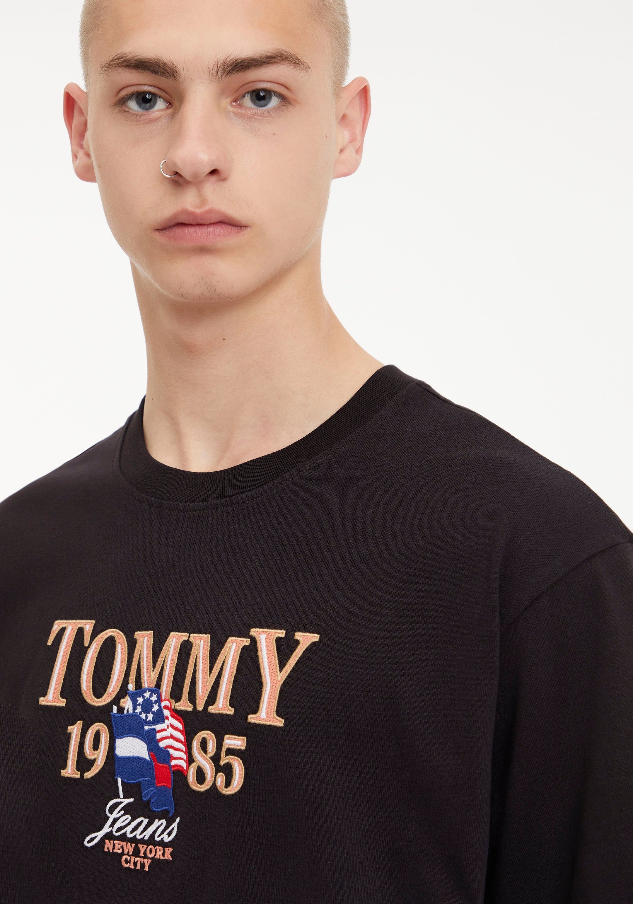 Logostickereien T-Shirt LOGO mit CHEST Tommy RLXD Jeans Black LUXE TEE TJ TJM