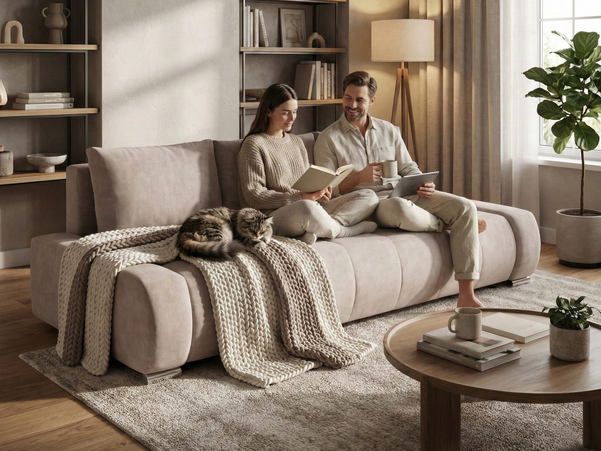 Beautysofa Schlafsofa DRACO 3-Sitzer mit Schlaffunktion und Bettkasten, Modernes Design & Zeitloser Komfort, Liegefläche: 160 x 200 cm – Bild 4 von 5