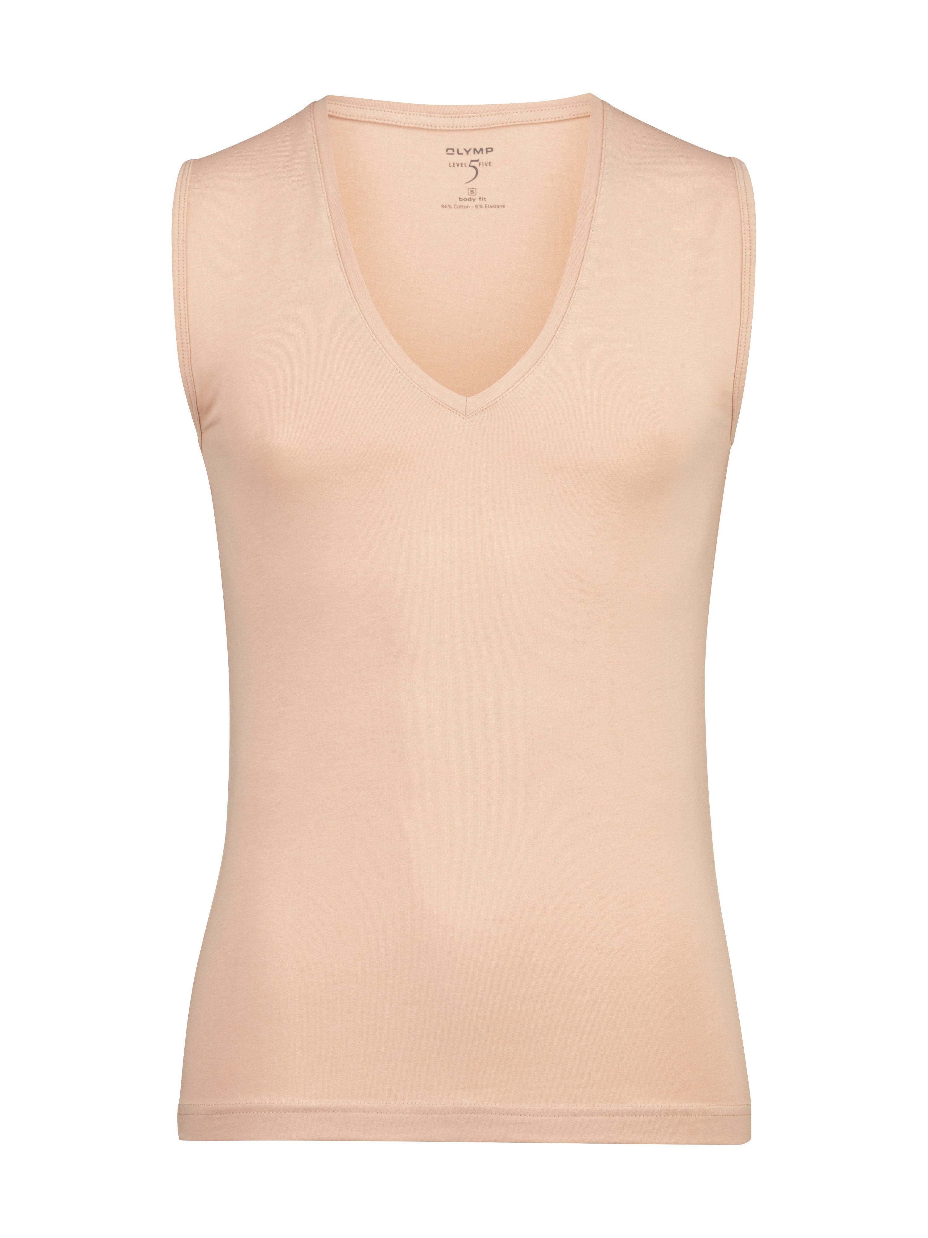 body 5 caramel Level fit V-Shirt OLYMP