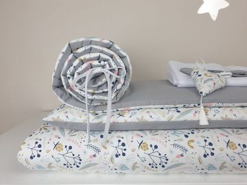 Babybettbezug Baby Bett Set 31372 "Vogelbeere" für Babybett 70x140 Bett Ausstattung, Babymajawelt (4 St), Modernes Design, Wendebettwäsche, Made in EU