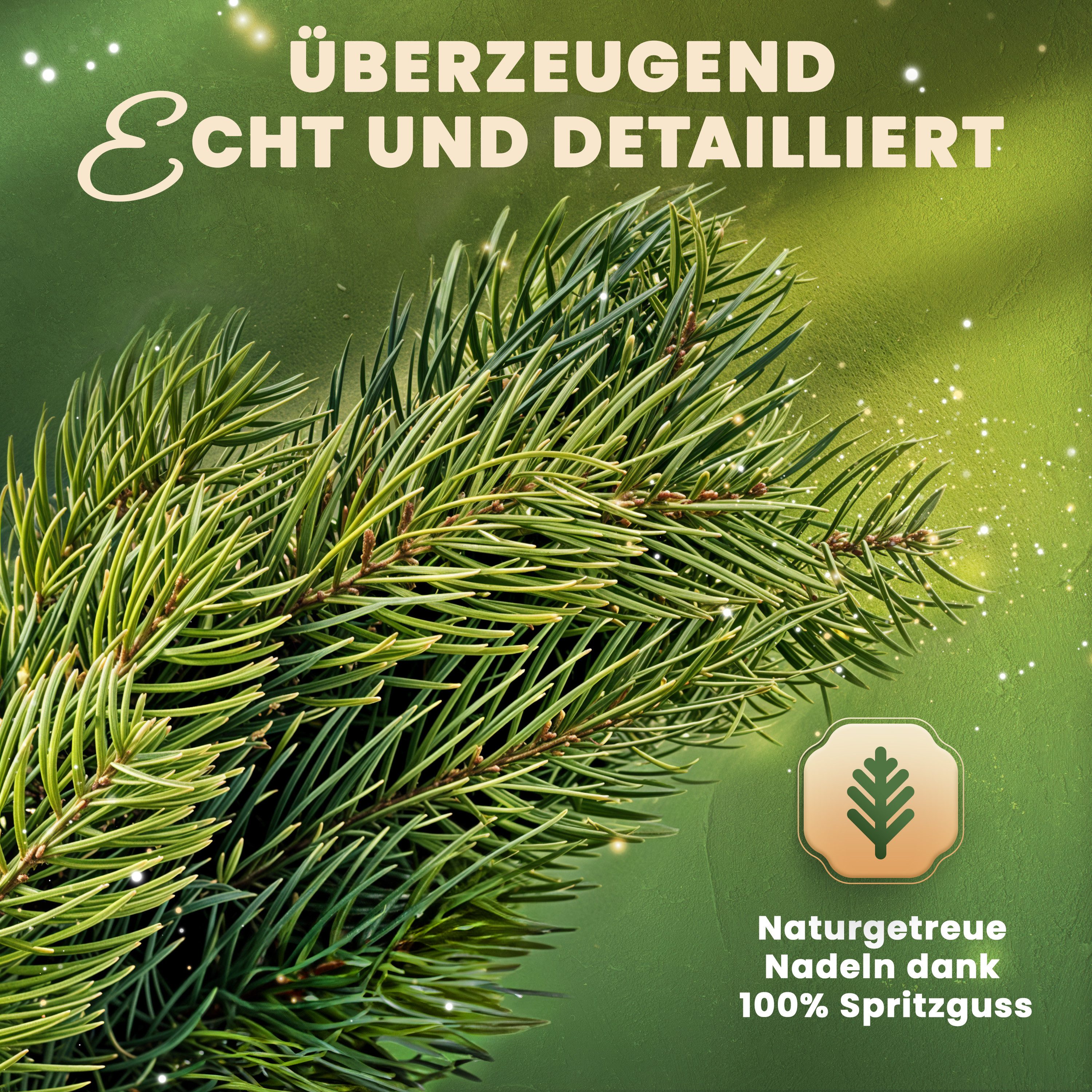 Kunstgirlande Weihnachtsgirlande künstlich, Tannengirlande 270-1000 cm, mit/ohne LED, ArtiTree, Höhe 270 cm, 100% PE-Spritzguss, langlebig, wie echt, naturgetre – Bild 5 von 5
