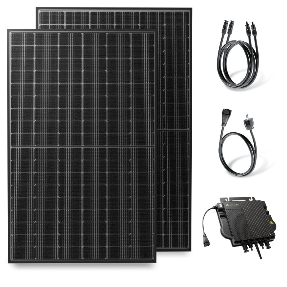 Solakon Balkonkraftwerk, 900 W, Monokristallin, (Photovoltaik, Balkonkraftwerk 900 / 800 W Photovoltaik Mini-PV Anlage)
