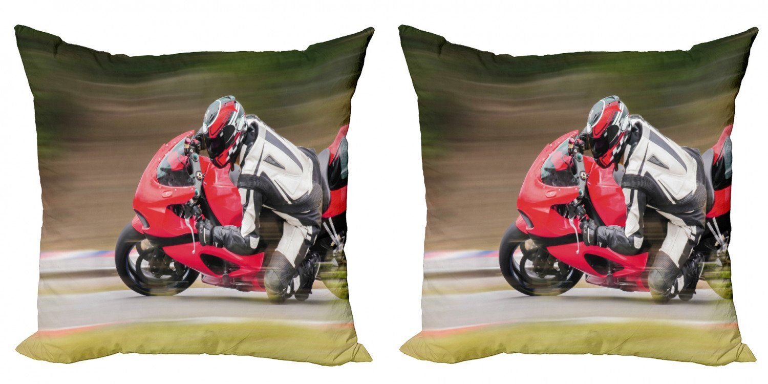 Kissenbezüge Modern Accent Doppelseitiger Digitaldruck, Abakuhaus (2 Stück), Teen Zimmer Motorrad-Rennen Geschwindigkeit