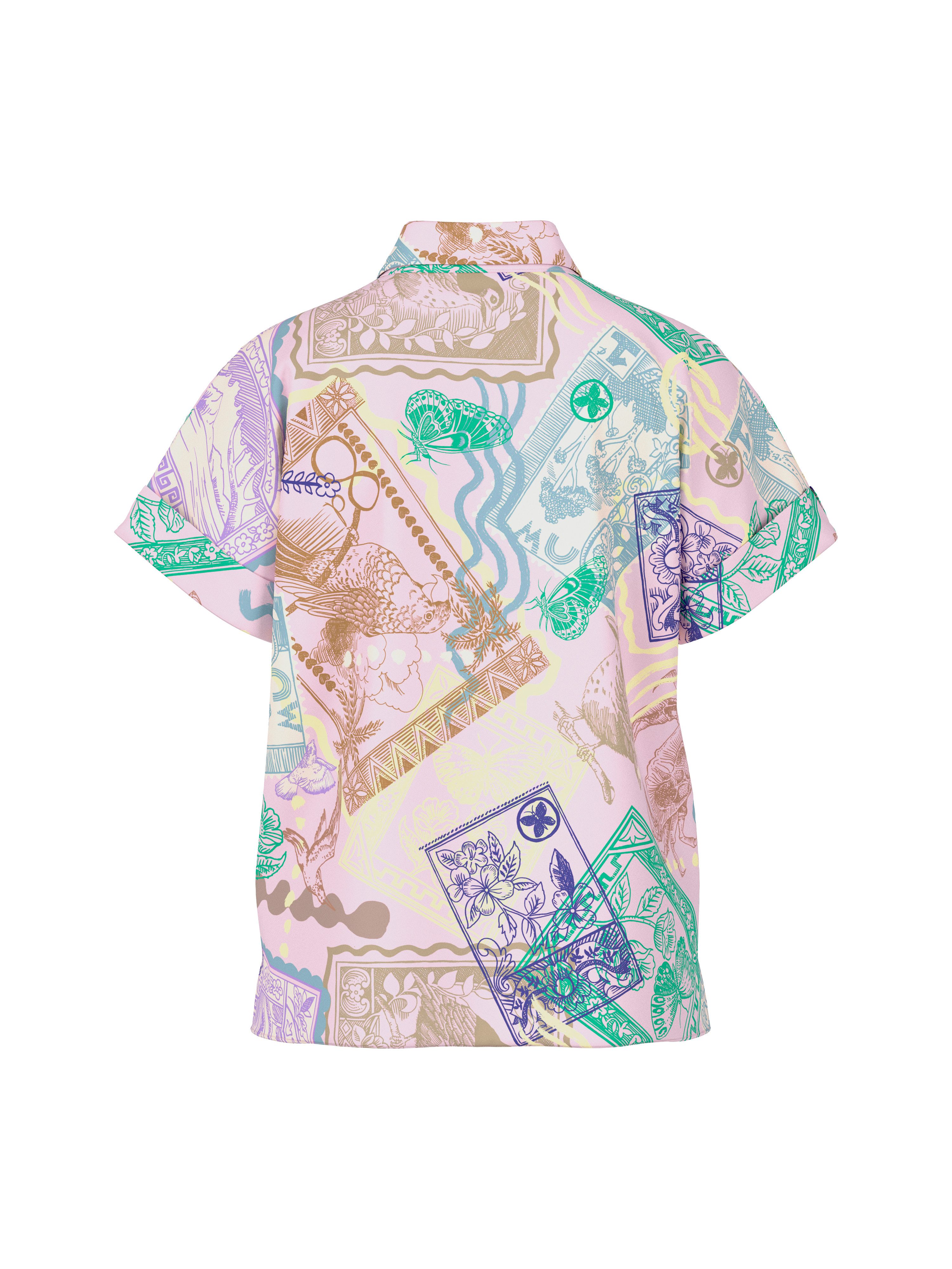 Marc Cain Kurzarmbluse Spring Fling Premium Damenmode mit grafischem Muster günstig online kaufen