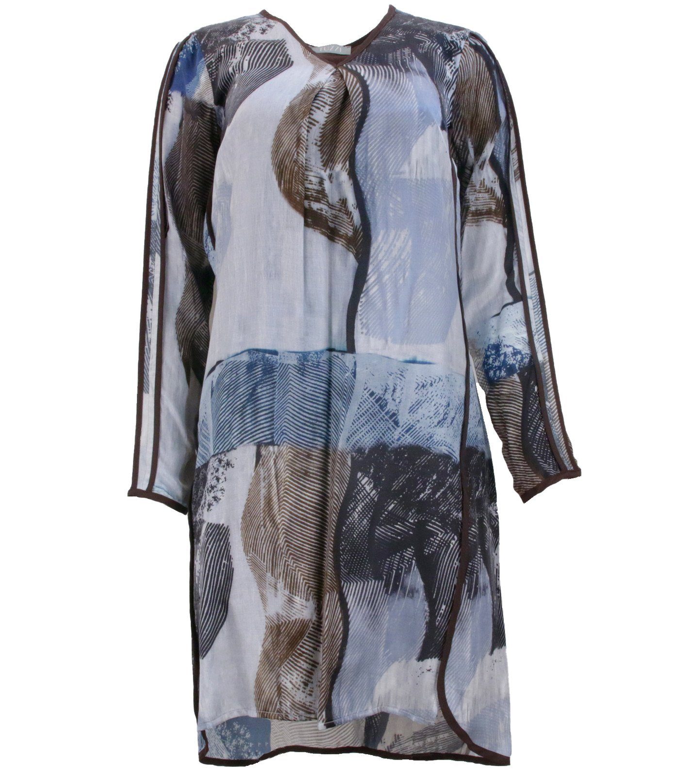 TUZZI Partykleid »TUZZI Seiden-Kleid lässiges Damen Hängerchen mit  eingefassten Nähten Freizeit-Kleid Blau/Braun« online kaufen | OTTO