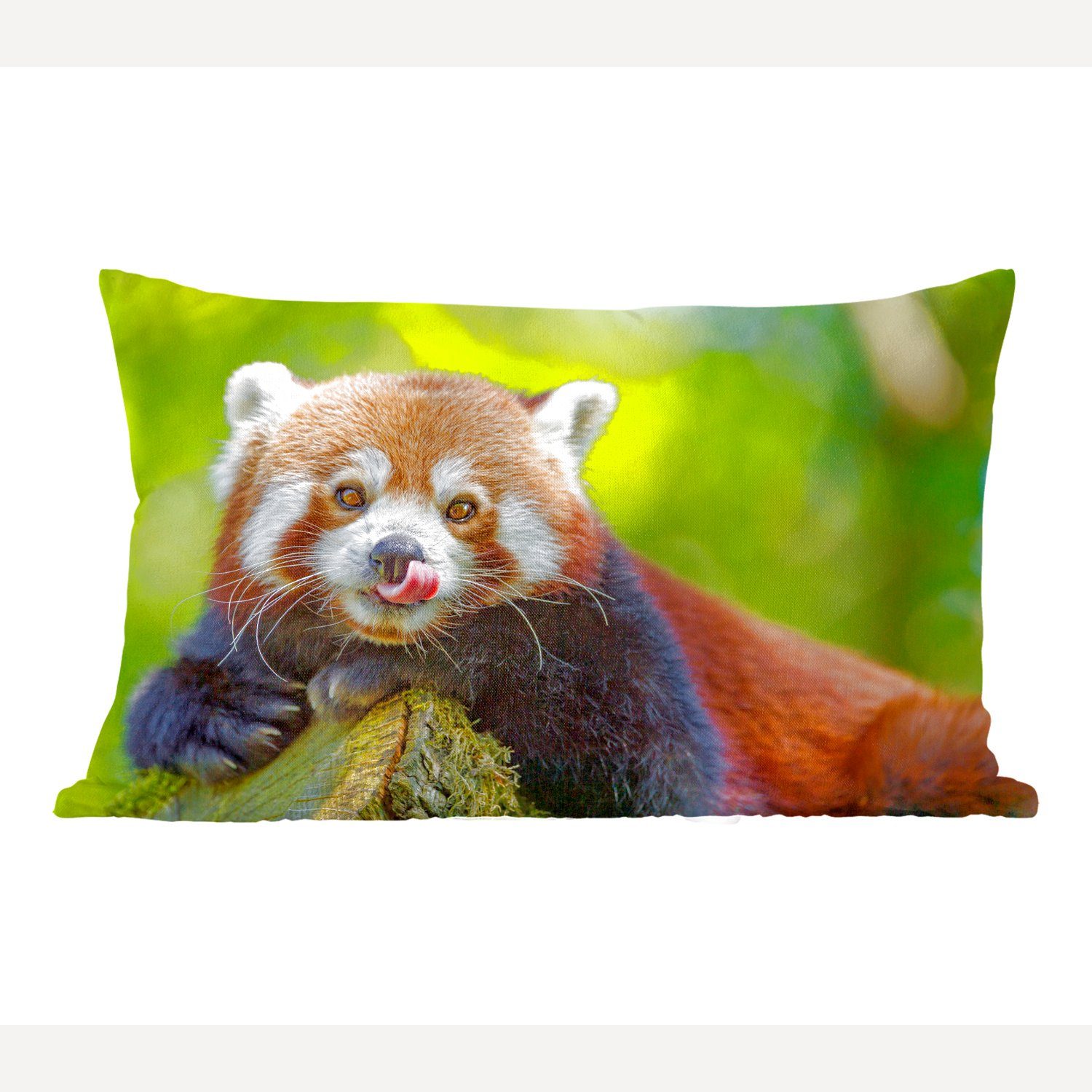 MuchoWow Dekokissen Roter Panda - Natur - Rüssel, Wohzimmer Dekoration, Zierkissen, Dekokissen mit Füllung, Schlafzimmer