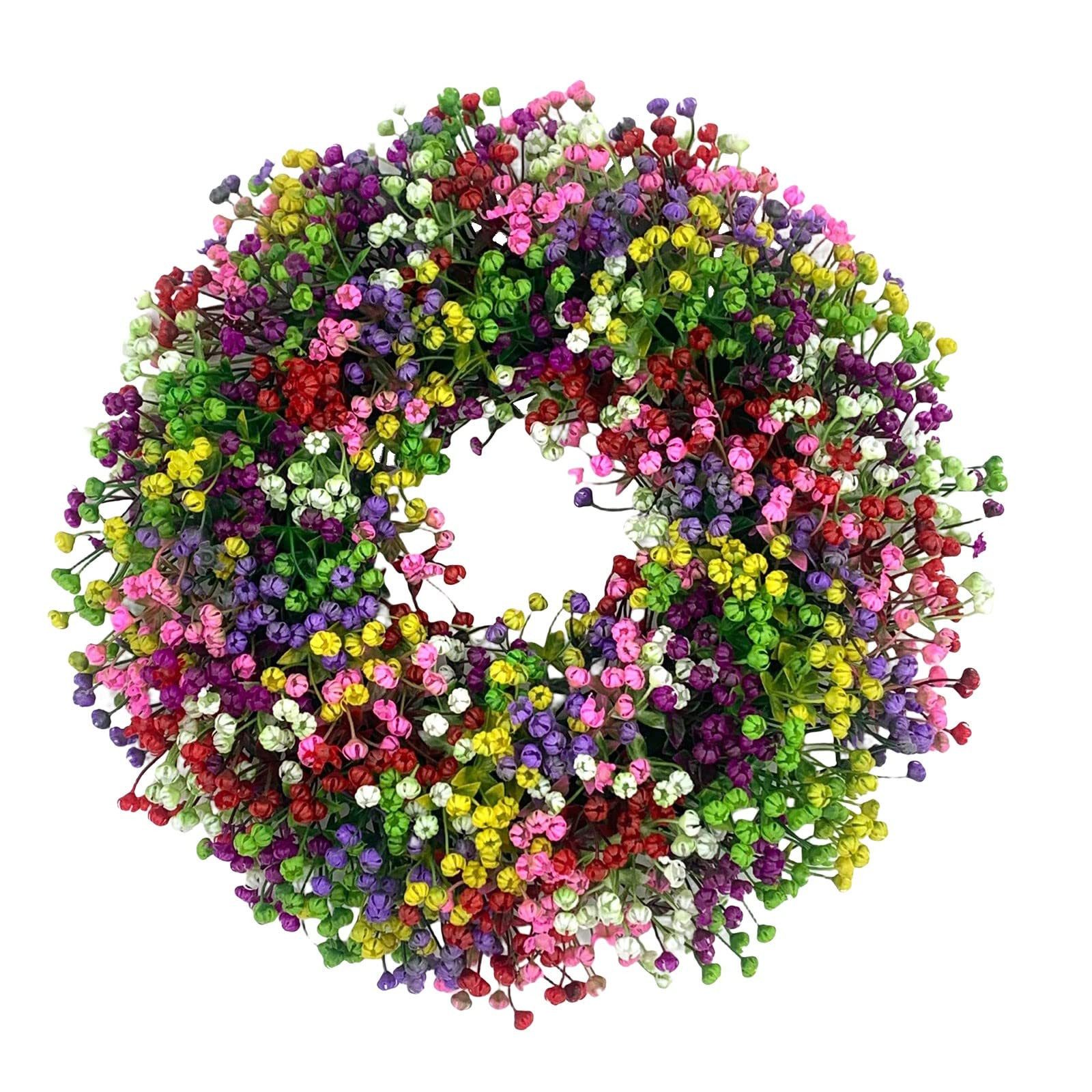 Kunstkranz Türkranz Ganzjährig Außen Deko, Künstlicher Blumenkranz Deko, Agger, für Haustür,Frühling Sommer Außen Türkranz Modern Deko