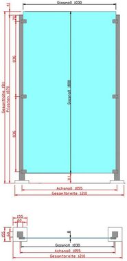 STAKET PRO Zaun, (Set), Glaszaun, Gesamtlänge: 1,21 m, 2 Pfosten