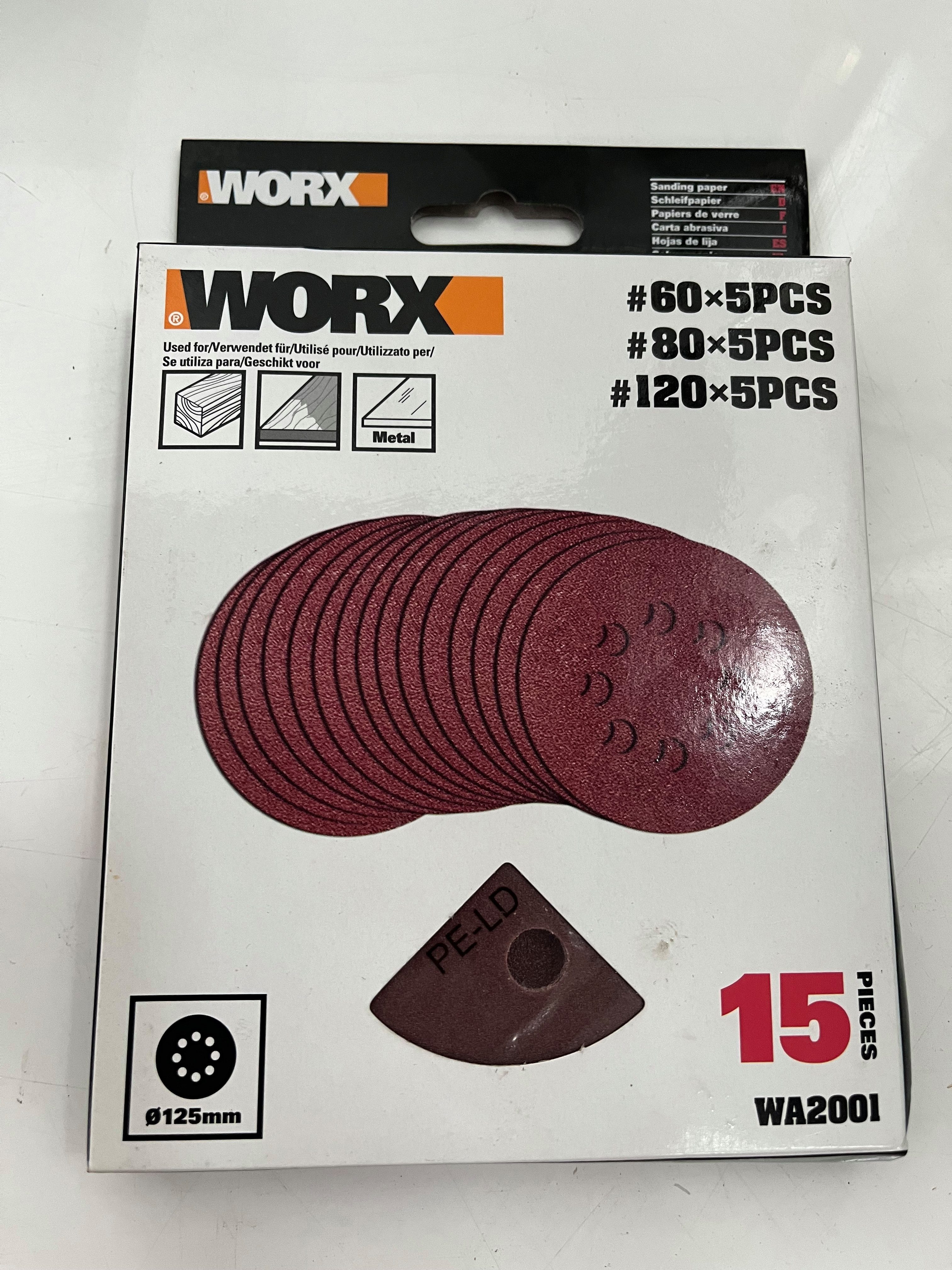 Worx Schleifpapier Worx Schleifpapier WA2001, pop-orange/Black, (15 St)