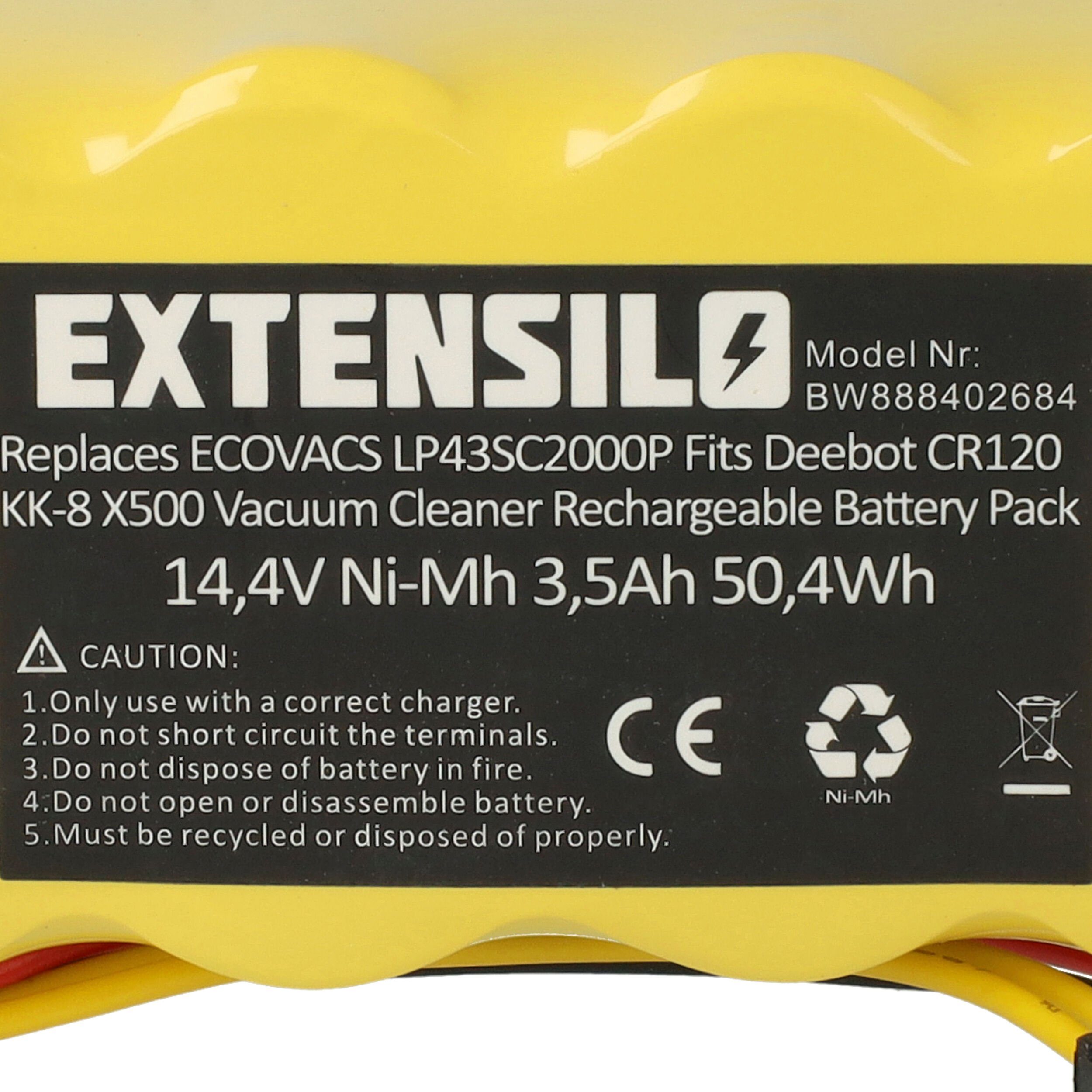 V) Extensilo NiMH (14,4 Briciola 2711, 2717 3500 mAh Staubsauger-Akku Ariete mit kompatibel 2712,