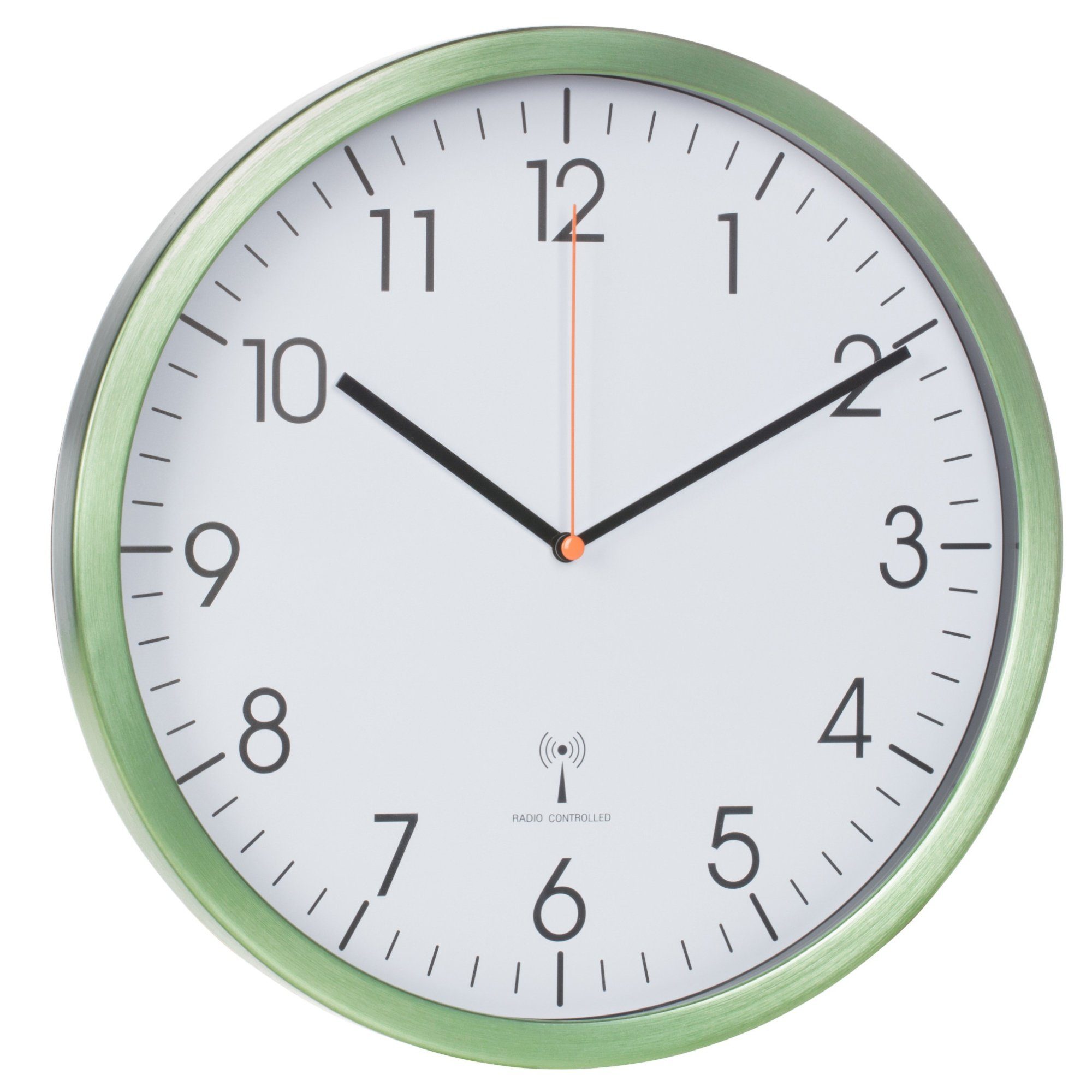 TFA Dostmann Funkwanduhr TFA 60.3517 mit mattem Alurahmen und leisem Sweep-Uhrwerk