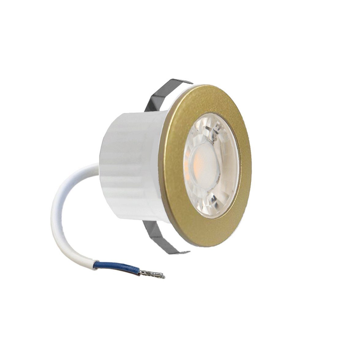 Braytron LED Einbaustrahler 3w Mini LED Einbauleuchte Einbaustrahler Einbauspot Spot Gold 240, mini einbauspot Rahmenfarbe Gold IP54 Wasserdicht 4000K neutralweiß | Strahler
